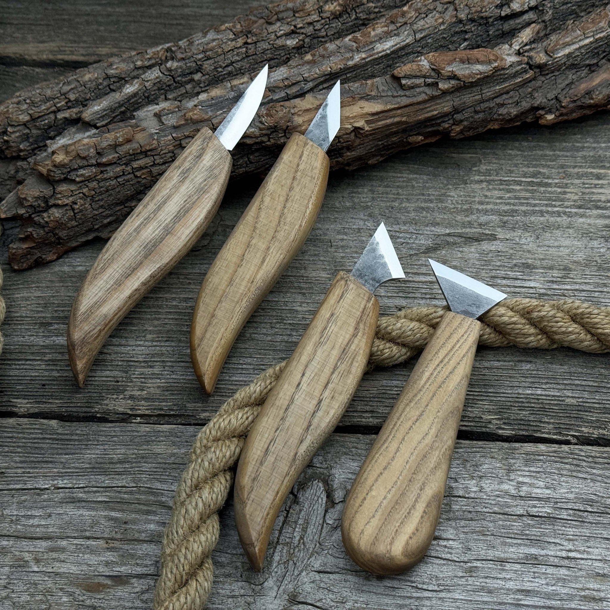 4-Piece Hand-Forged Wood Carving Knife Set - Randy's LLC