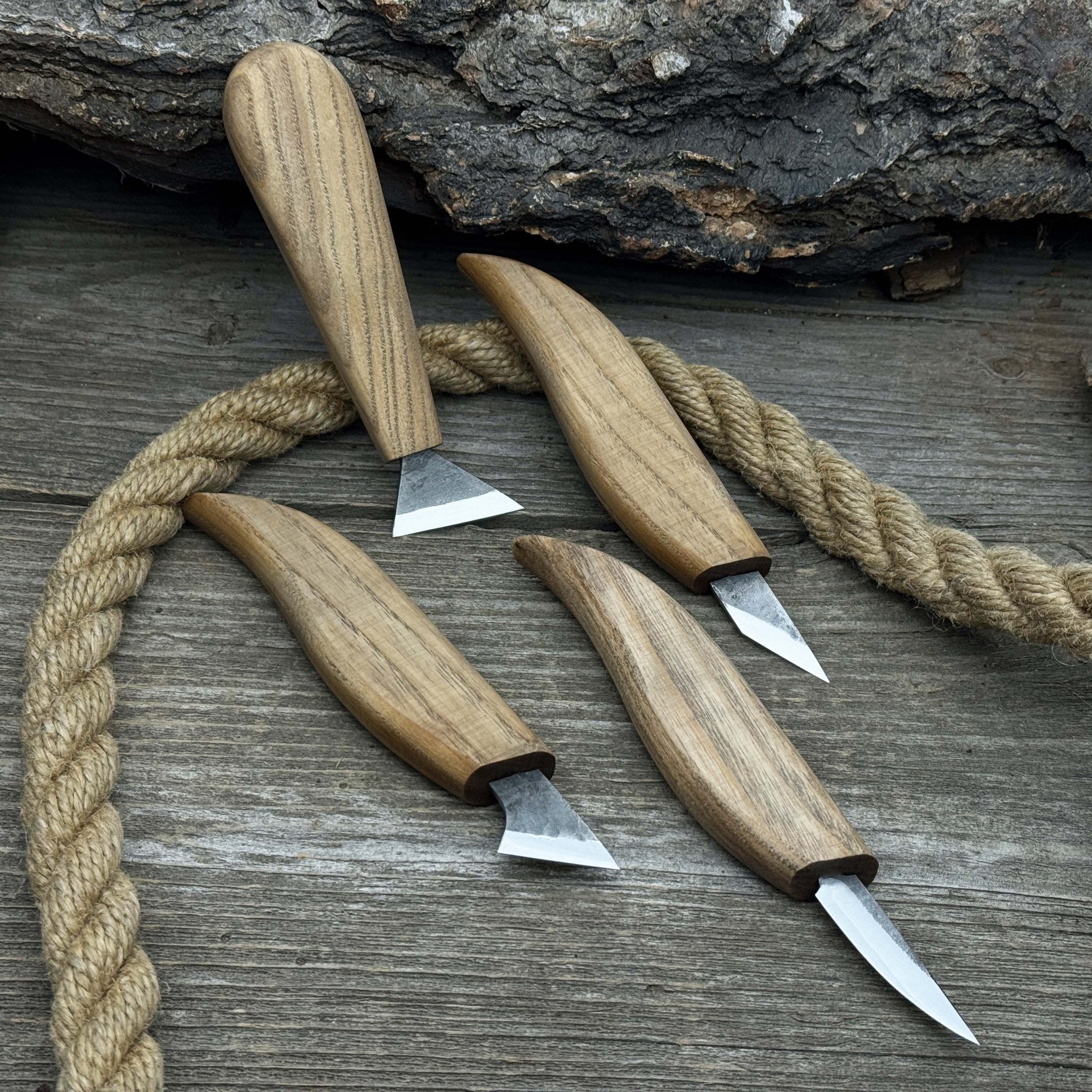 4-Piece Hand-Forged Wood Carving Knife Set - Randy's LLC