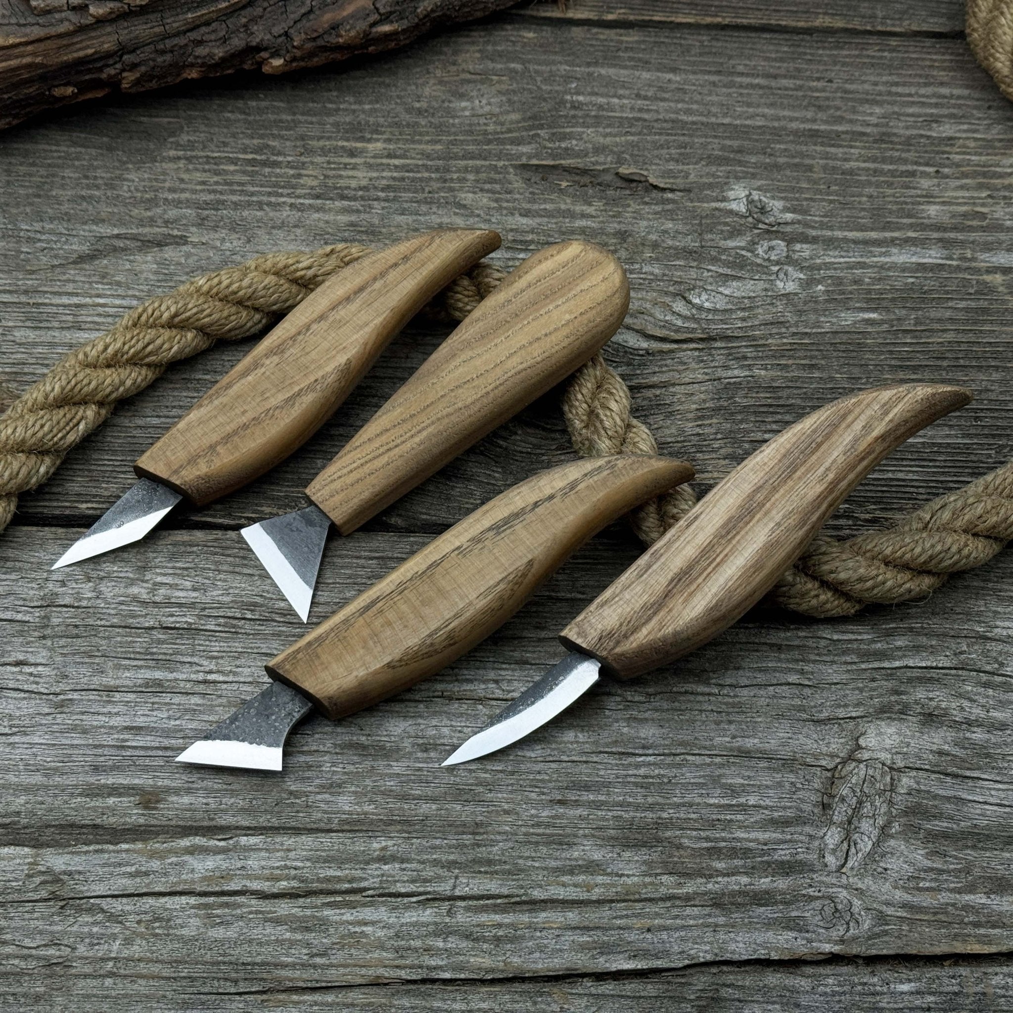 4-Piece Hand-Forged Wood Carving Knife Set - Randy's LLC