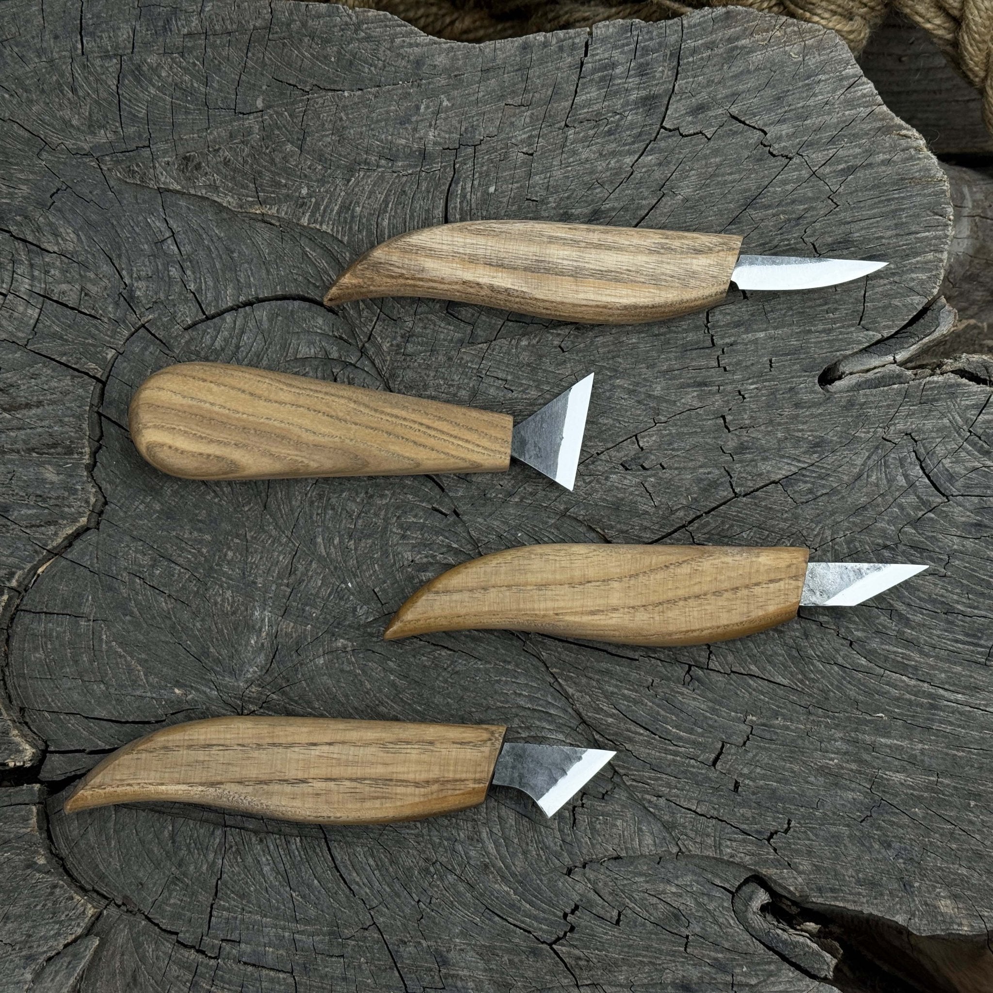 4-Piece Hand-Forged Wood Carving Knife Set - Randy's LLC
