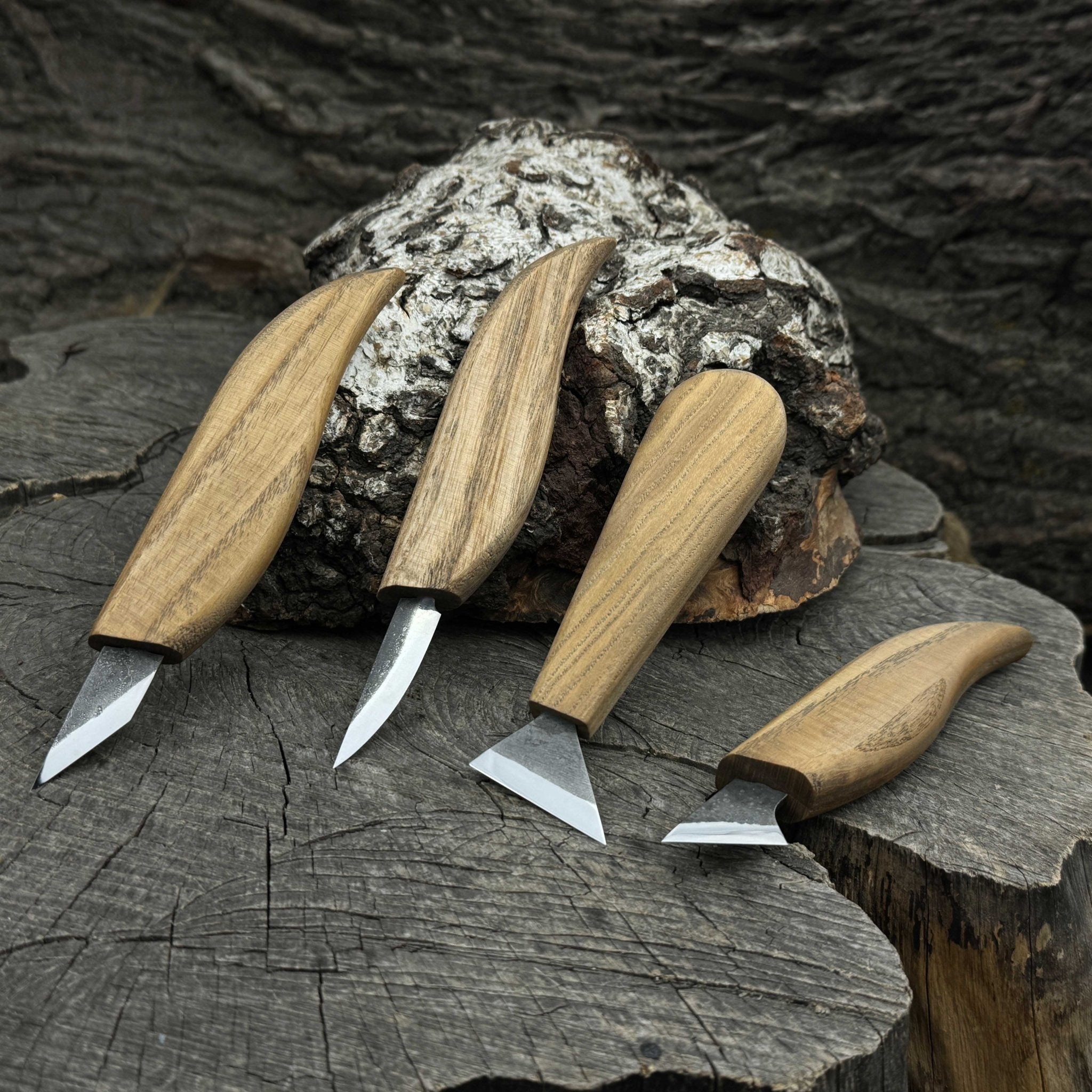 4-Piece Hand-Forged Wood Carving Knife Set - Randy's LLC