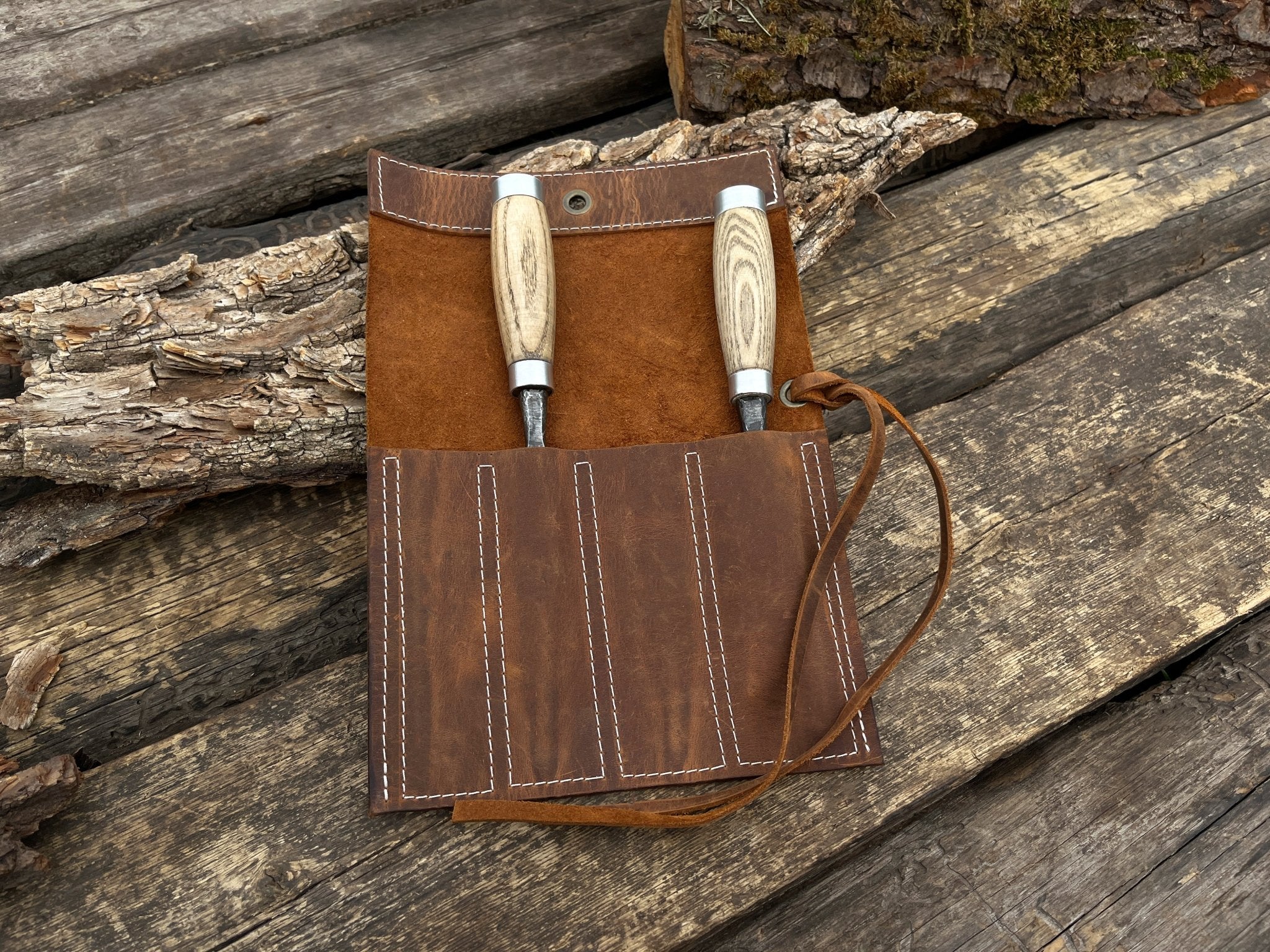 4 Pocket Leather Chisel Roll - Randy's LLC