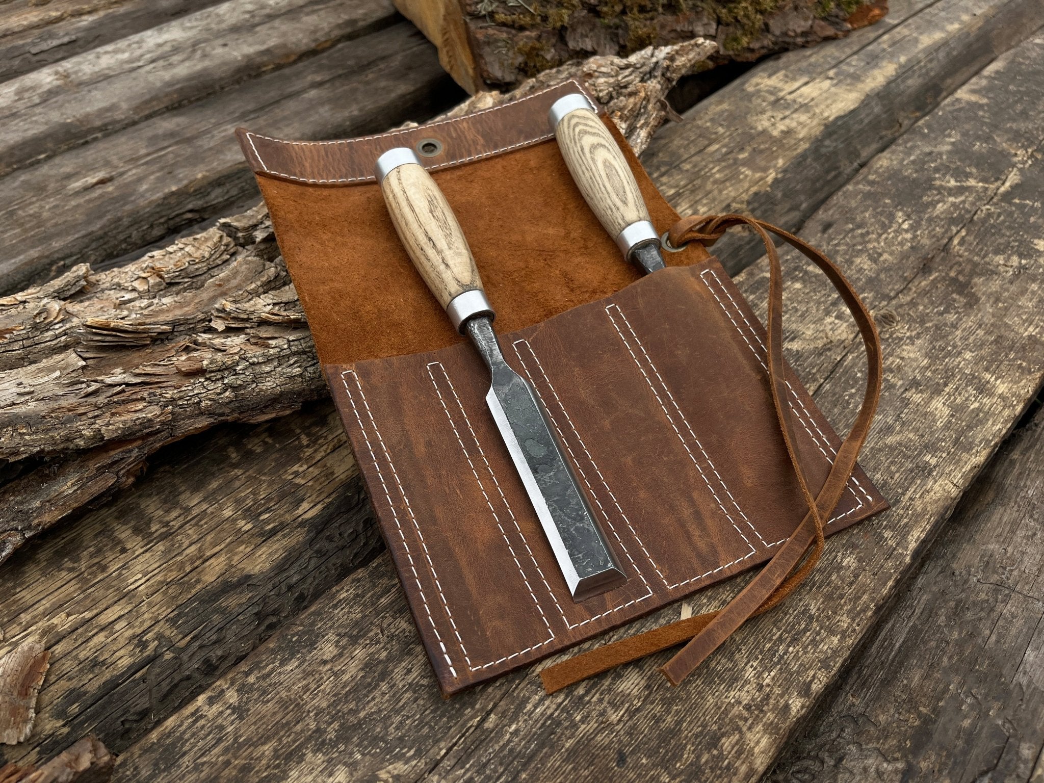 4 Pocket Leather Chisel Roll - Randy's LLC