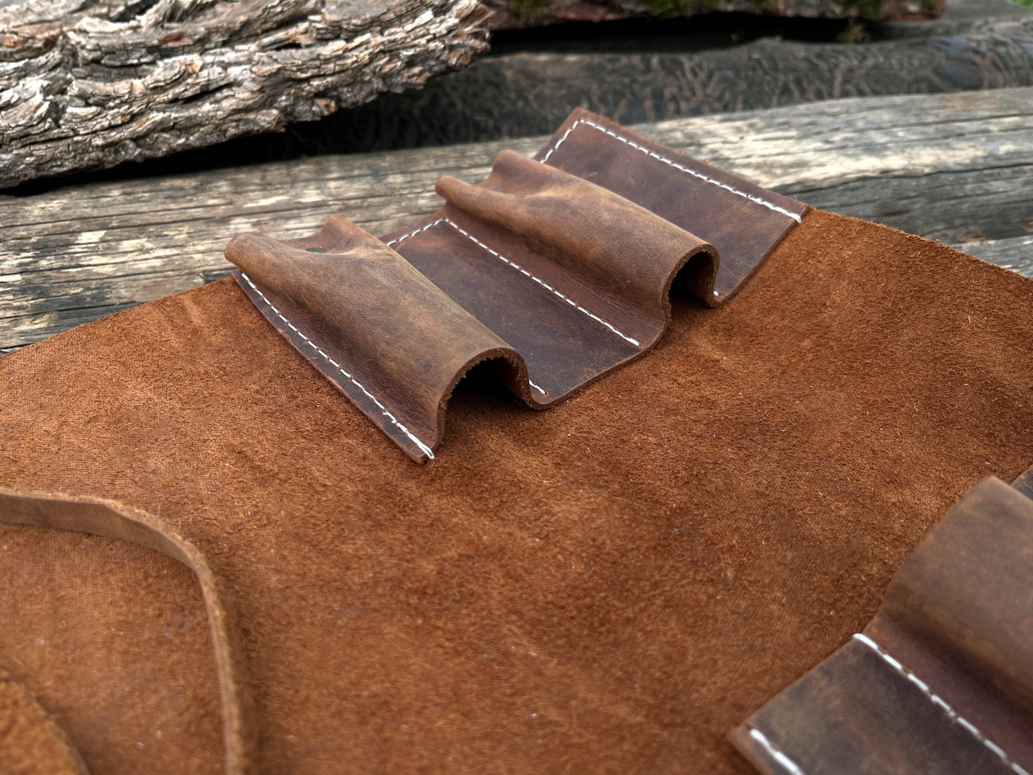 4 Pocket Leather Tool Roll - Randy's LLC