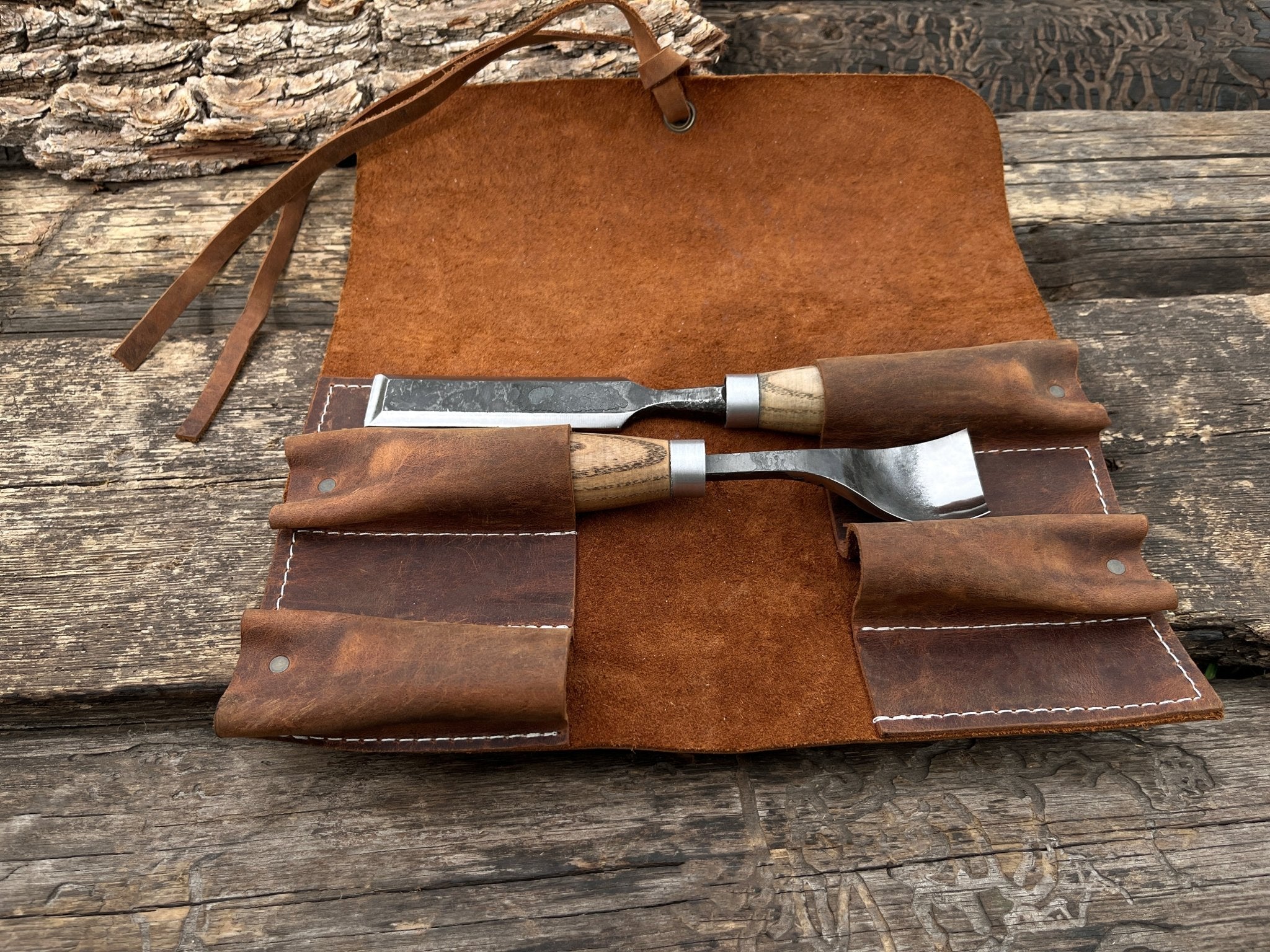 4 Pocket Leather Tool Roll - Randy's LLC