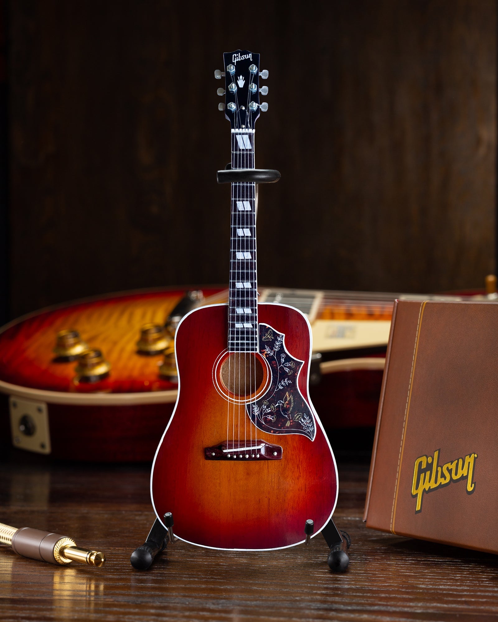 Gibson® Hummingbird® Vintage Cherry 1:4 Scale Mini Guitar Model - Randy's LLC