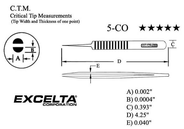 Ultra Fine Pointed Tapered Cobaltima® Tweezer - Randy's LLC