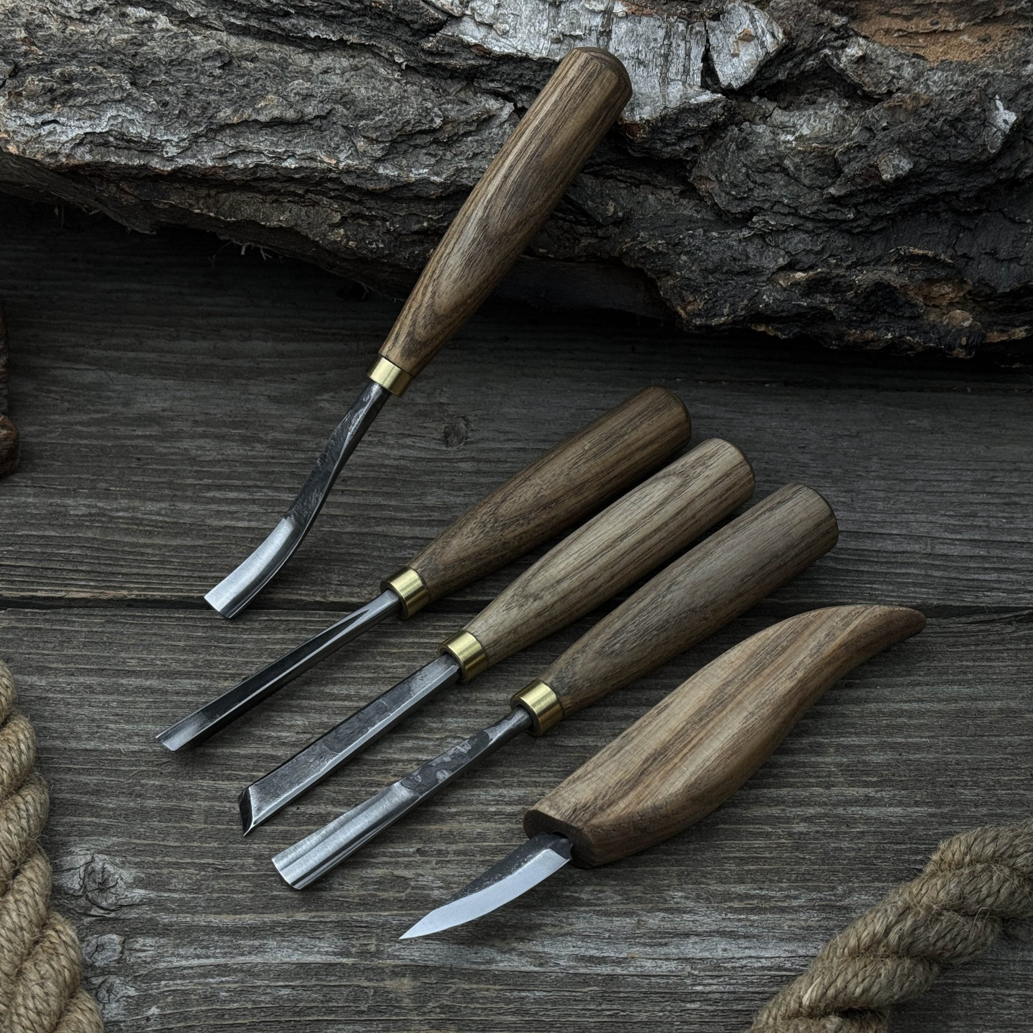 5-Piece Hand-Forged Wood Carving Tool Set - Randy's LLC