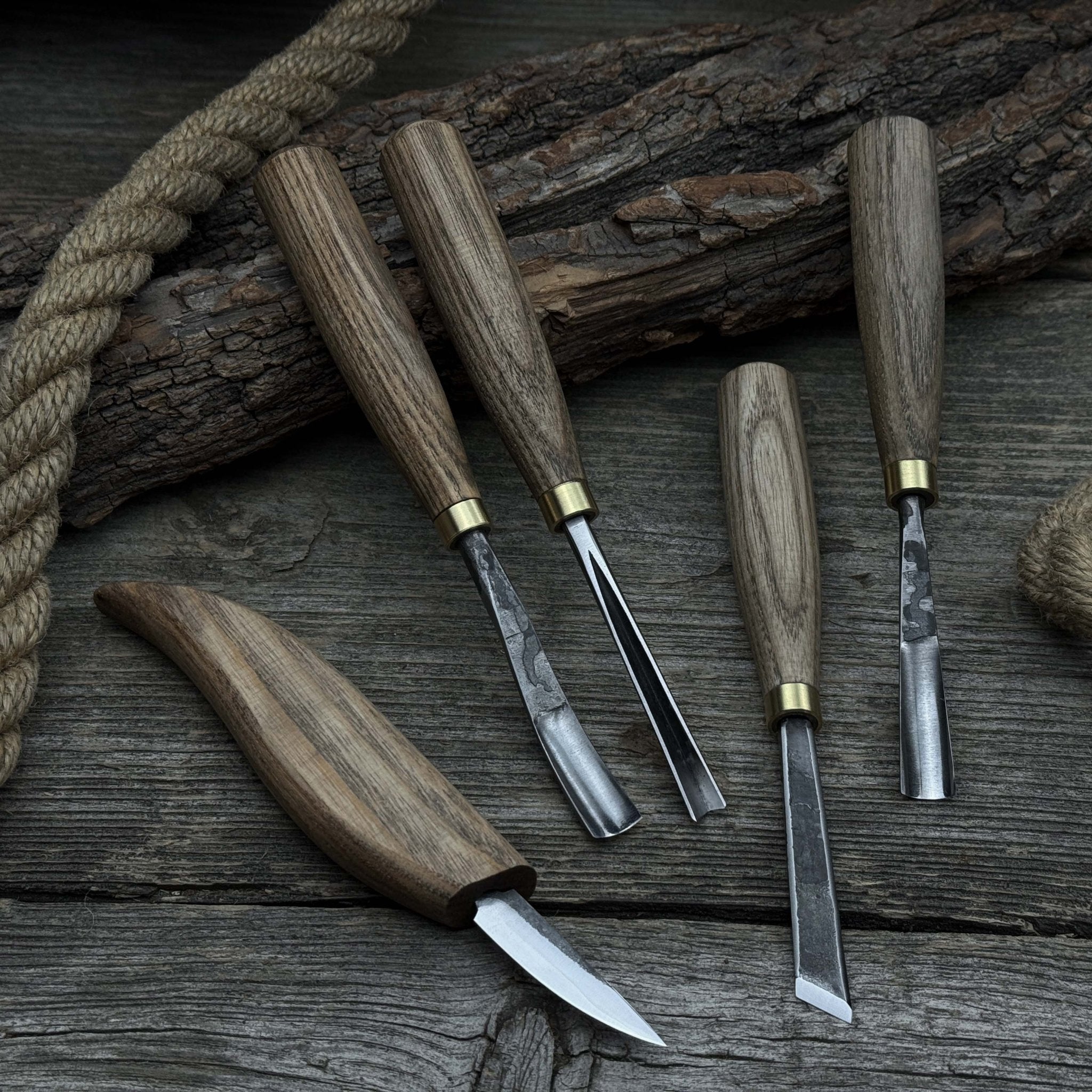 5-Piece Hand-Forged Wood Carving Tool Set - Randy's LLC