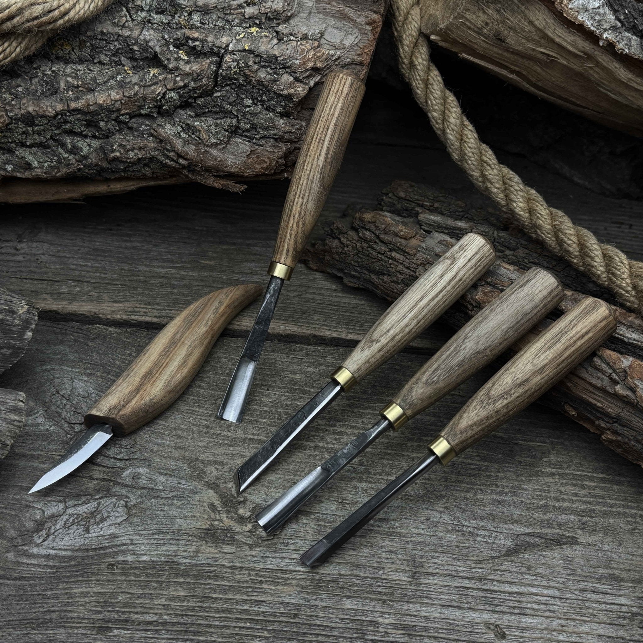 5-Piece Hand-Forged Wood Carving Tool Set - Randy's LLC