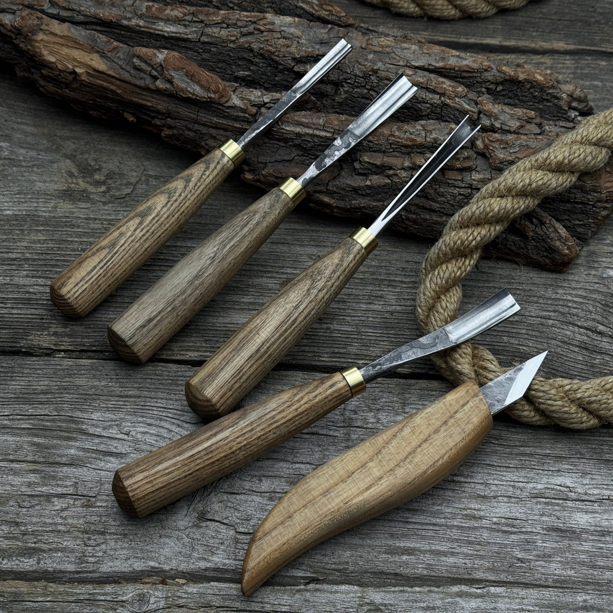 5-Piece Wood Carving Set – Whittling Knife & Gouges - Randy's LLC