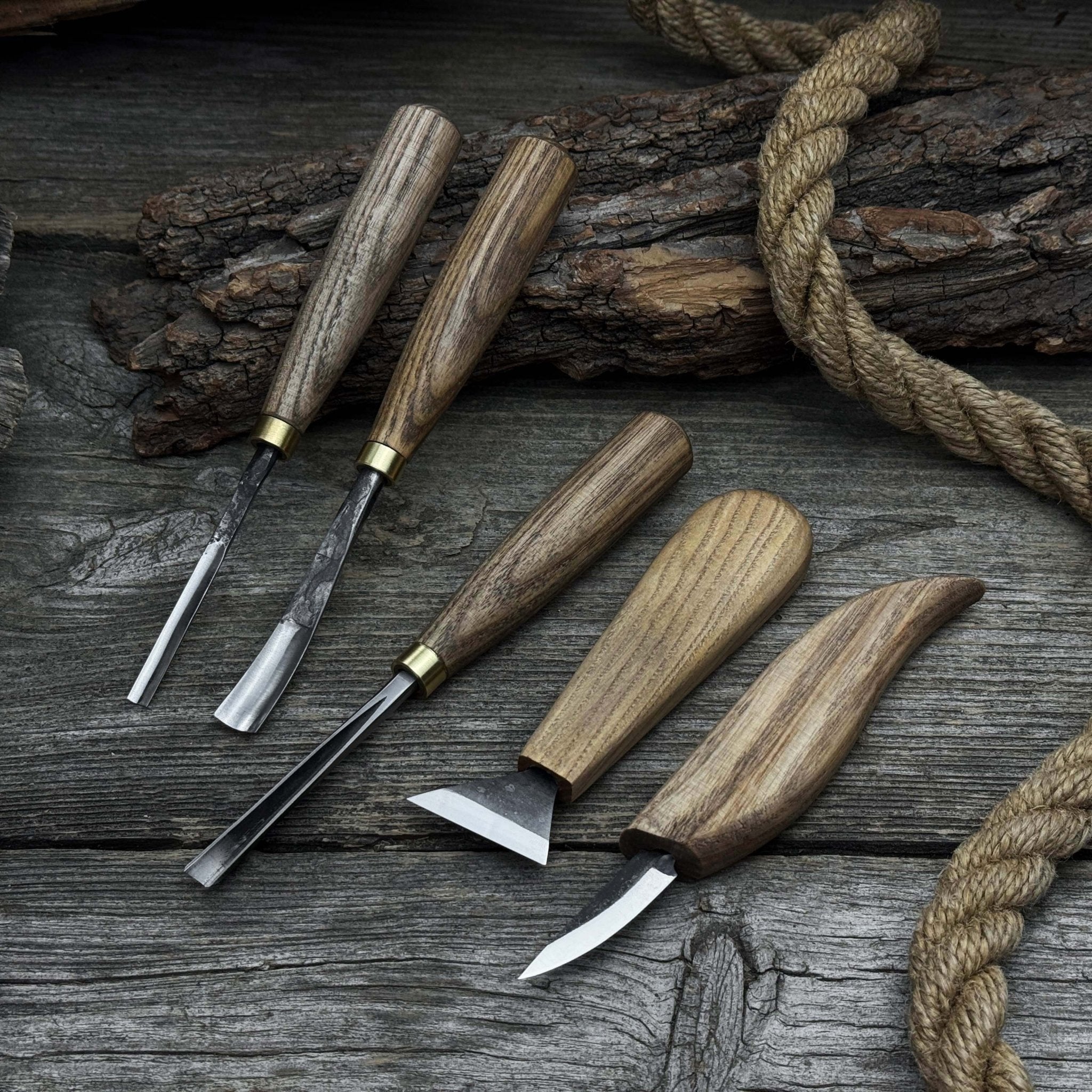 5-Piece Wood Carving Tool Set – Carving Knives, Chisels & Gouges - Randy's LLC