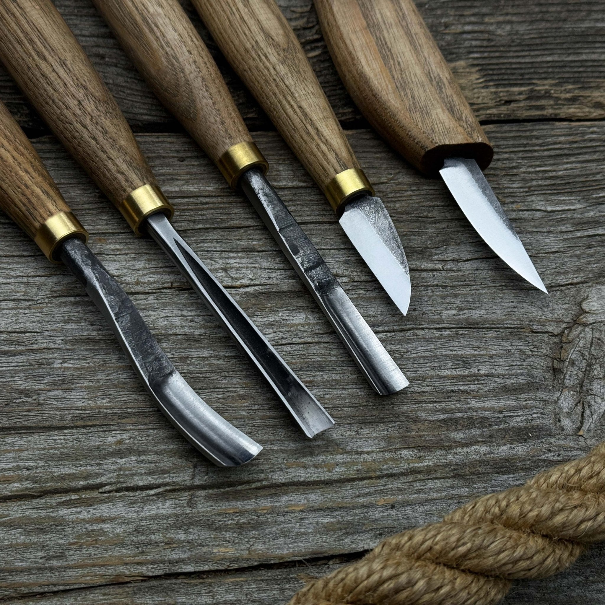 5-Piece Wood Carving Tool Set with Sharpening Board & Leather Case - Randy's LLC