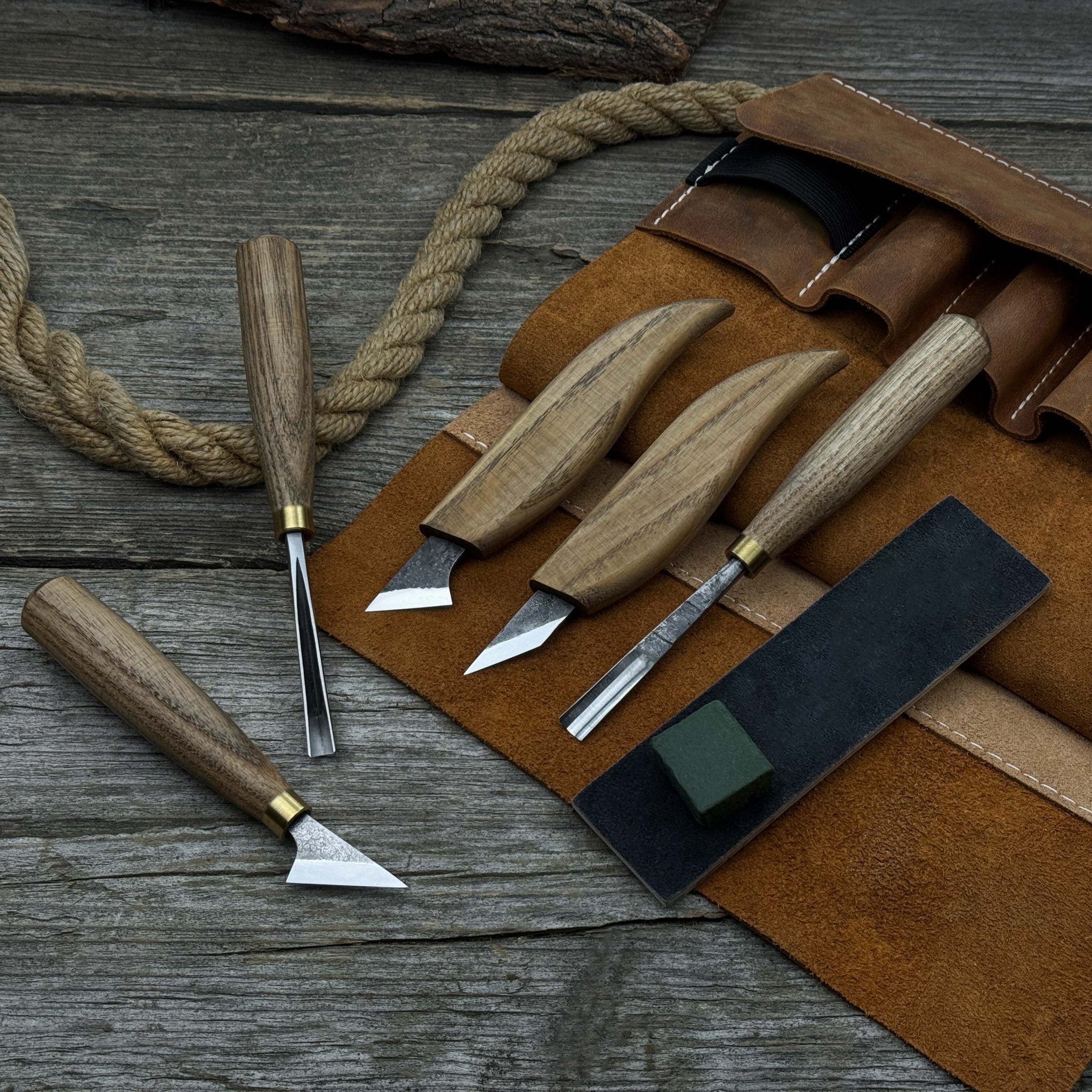 5-Piece Wood Carving Tool Set with Sharpening Board - Randy's LLC