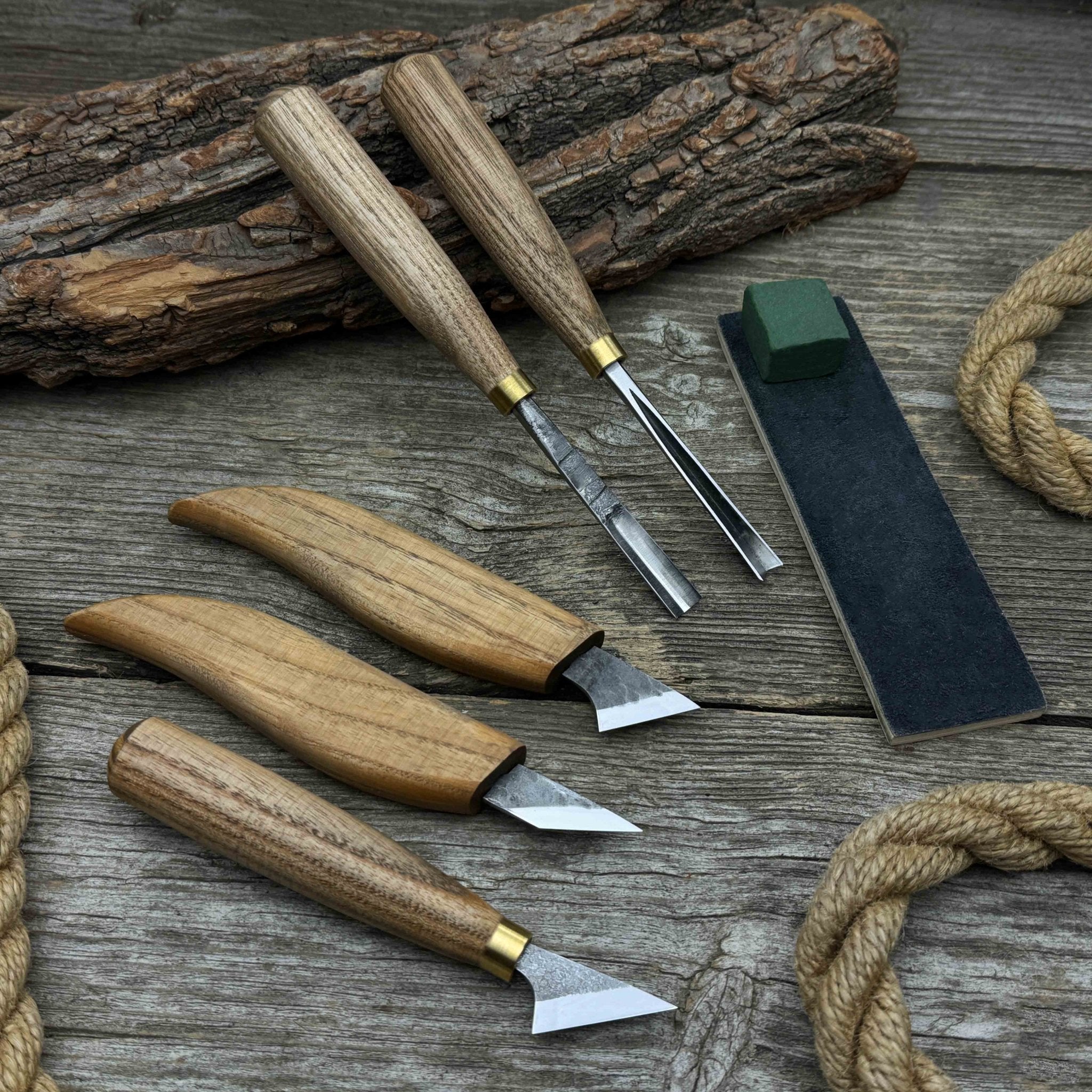 5-Piece Wood Carving Tool Set with Sharpening Board - Randy's LLC