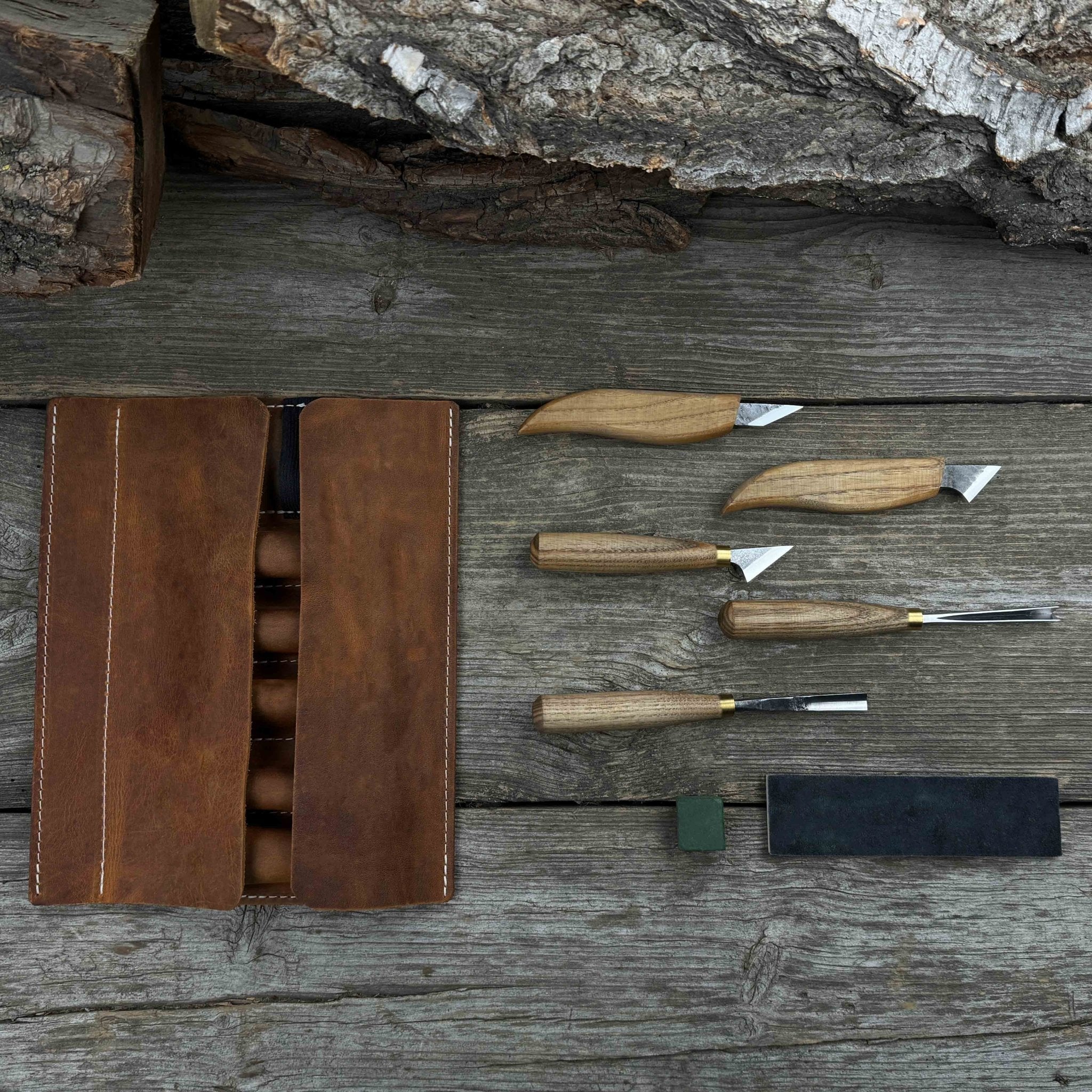 5-Piece Wood Carving Tool Set with Sharpening Board - Randy's LLC