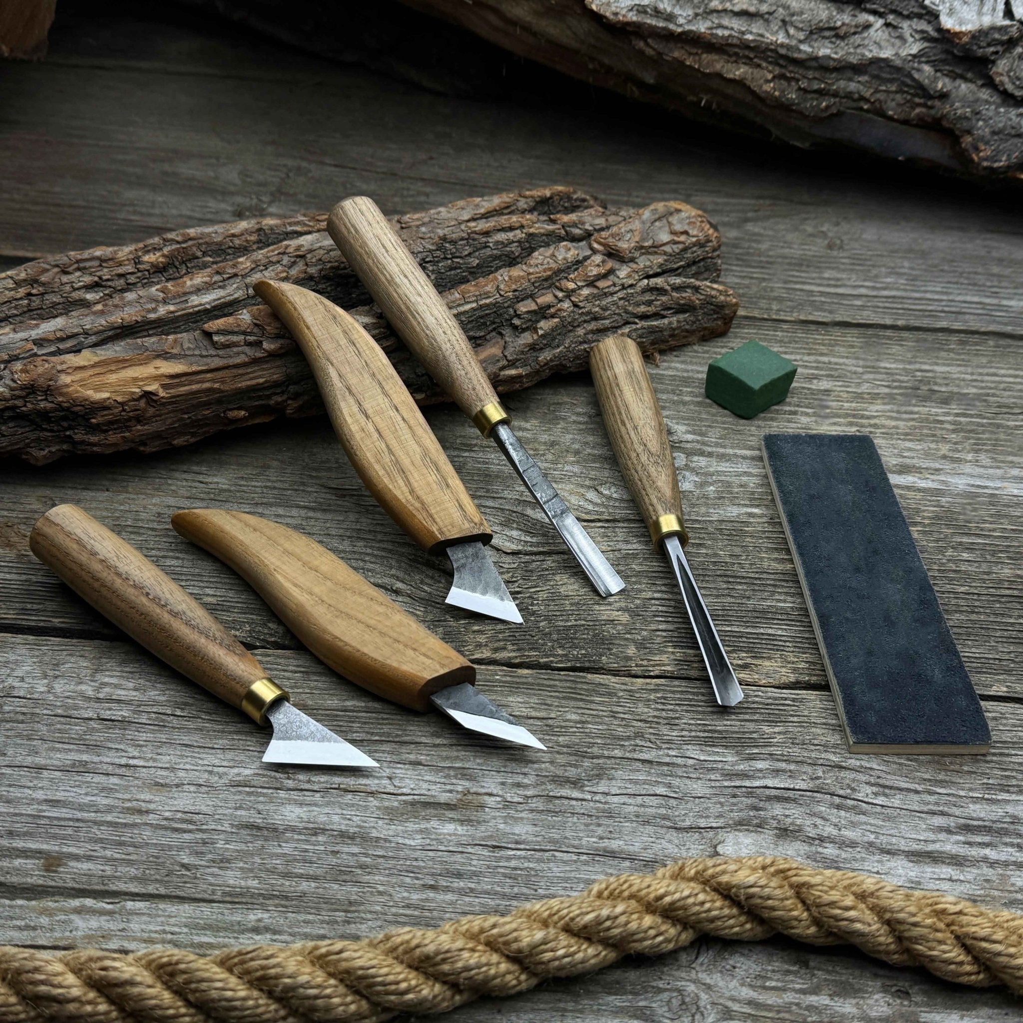 5-Piece Wood Carving Tool Set with Sharpening Board - Randy's LLC