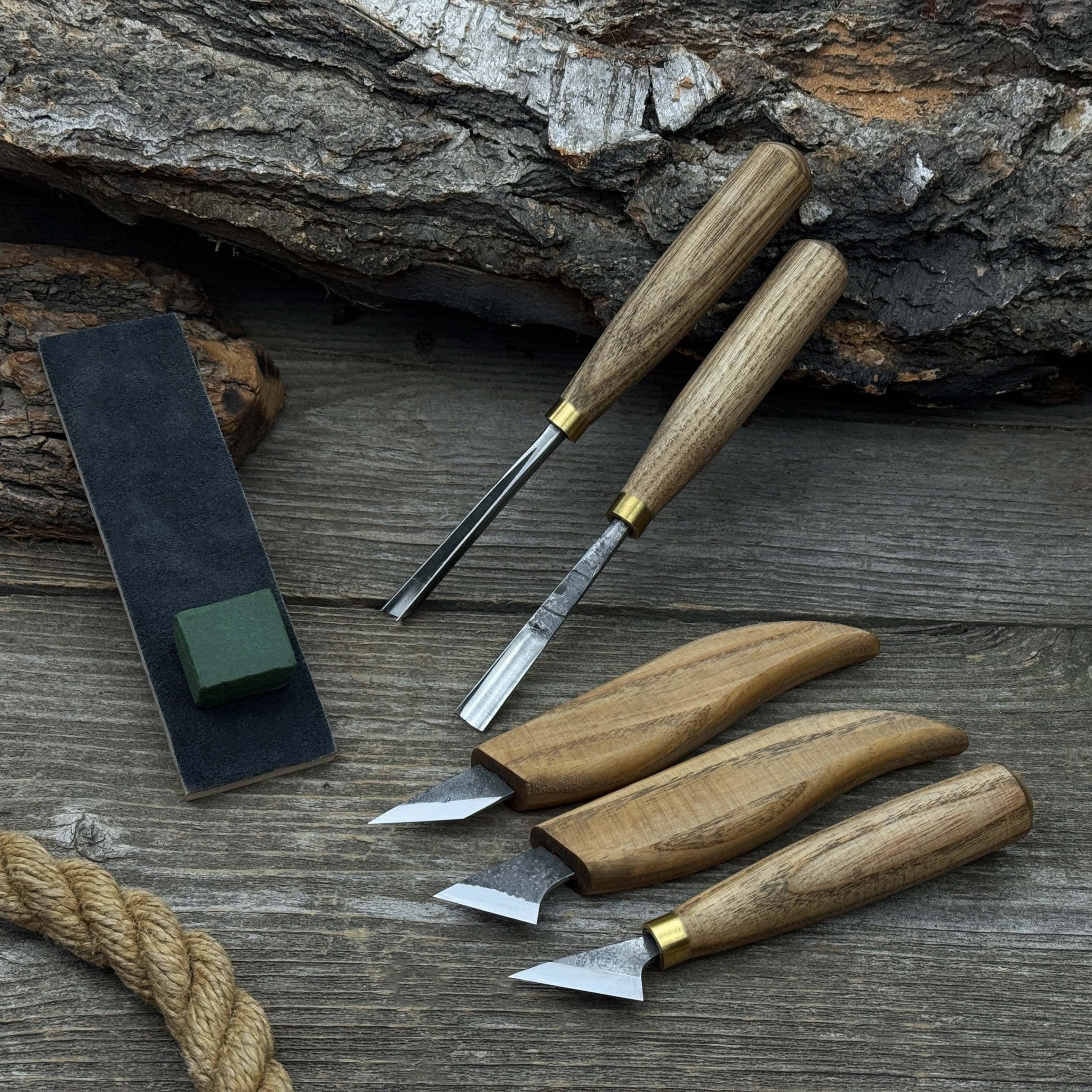 5-Piece Wood Carving Tool Set with Sharpening Board - Randy's LLC