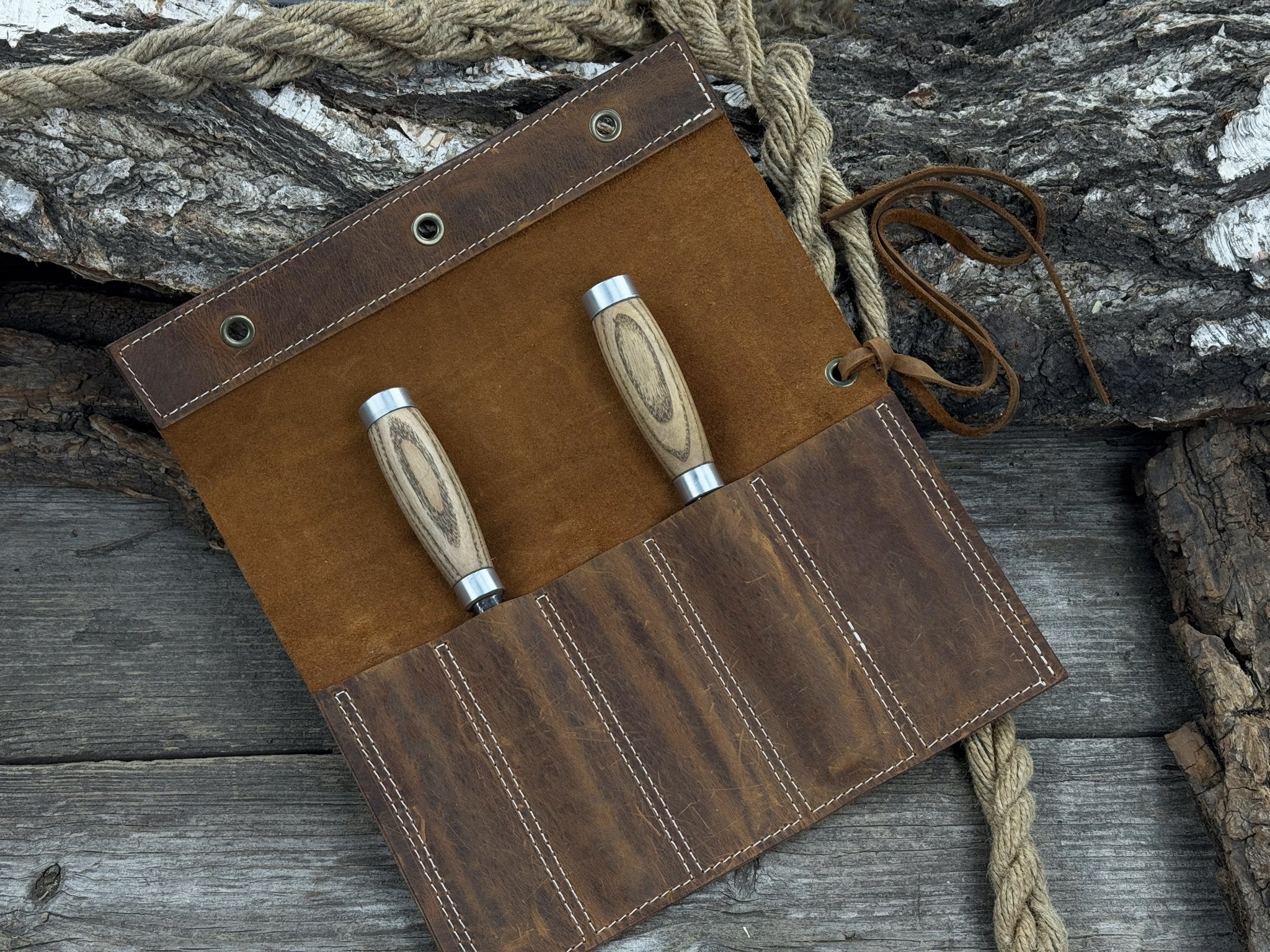 5 Pocket Leather Chisel Roll - Randy's LLC