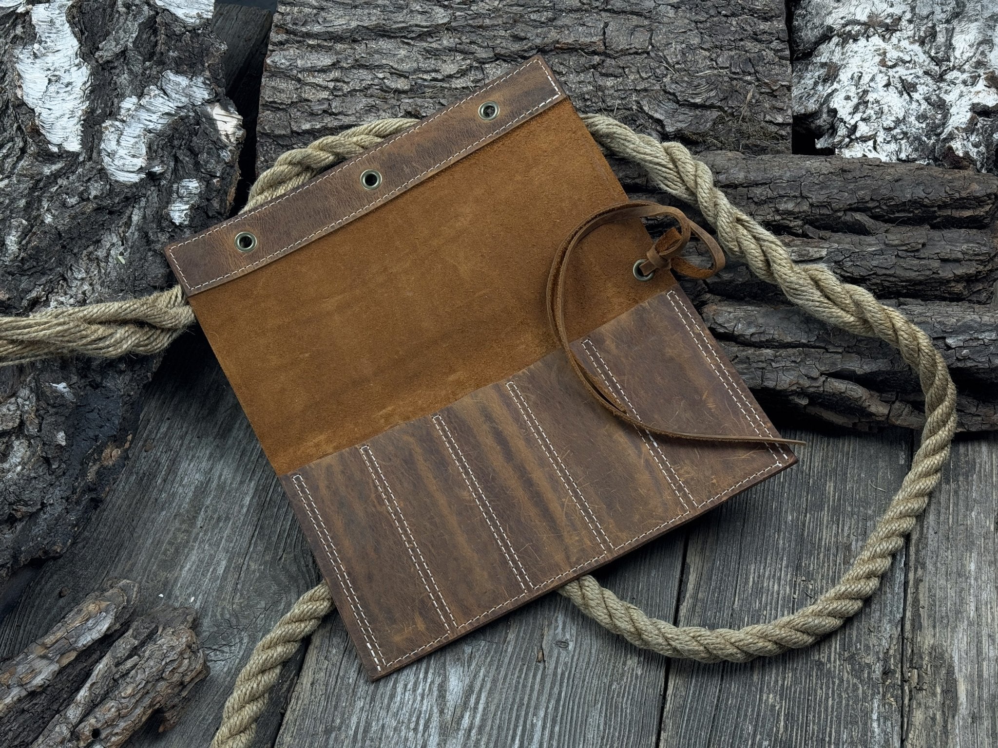 5 Pocket Leather Chisel Roll - Randy's LLC