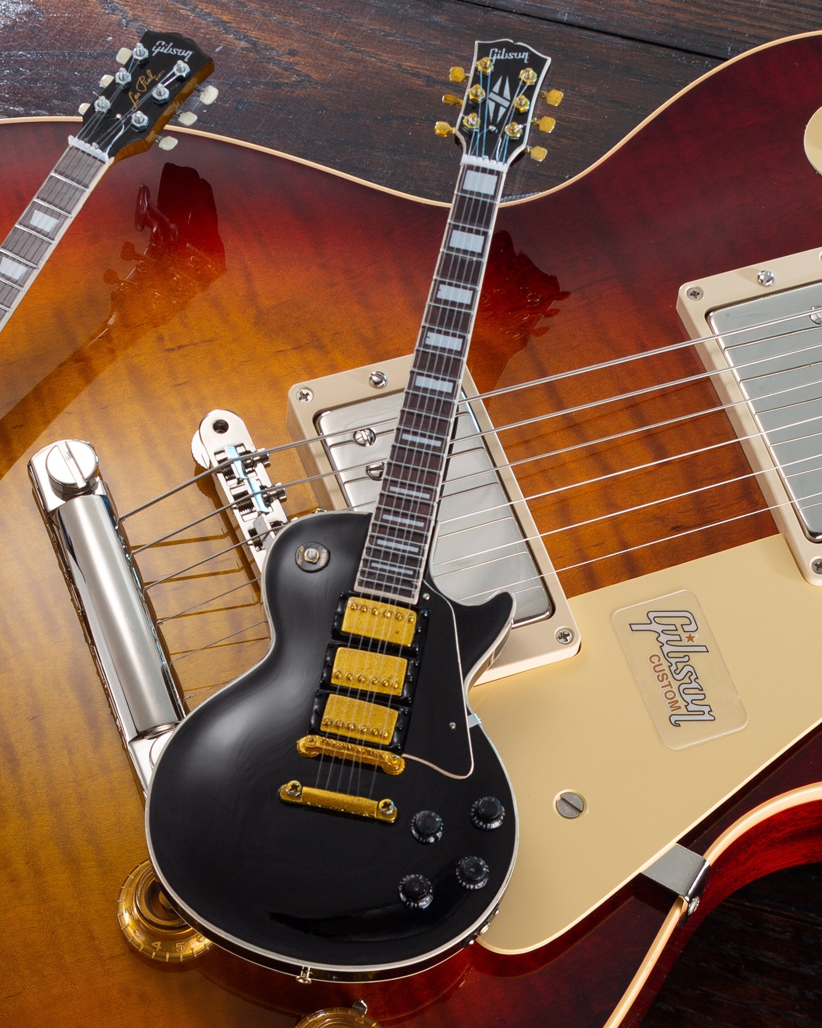 Set of 3 Classic Gibson Les Paul Mini Guitar Replica Collection - GG-001 - Randy's LLC