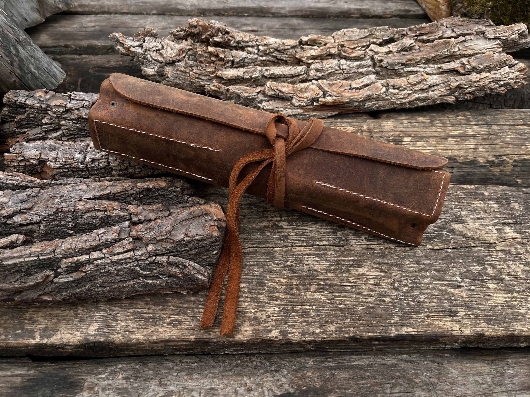 8 Pocket Leather Tool Roll - Randy's LLC