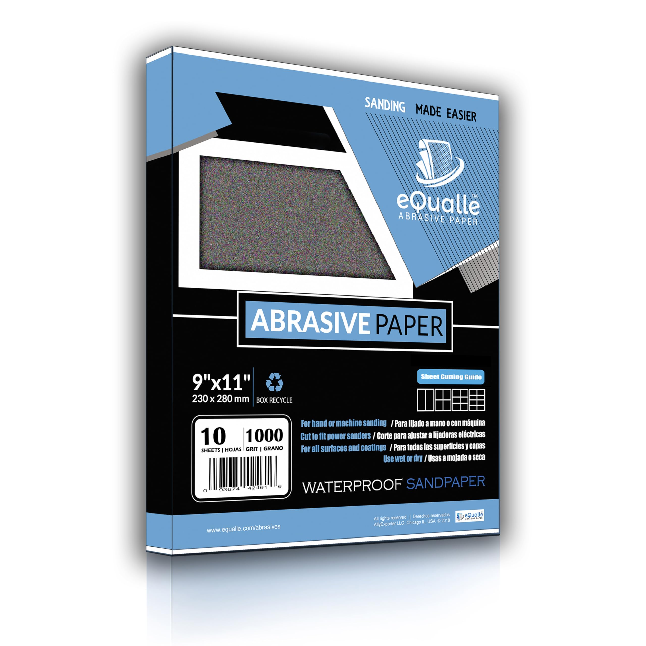 1000 Grit Sandpaper Sheets – 10 Pack, 9x11 in, Wet or Dry Use - Randy's LLC