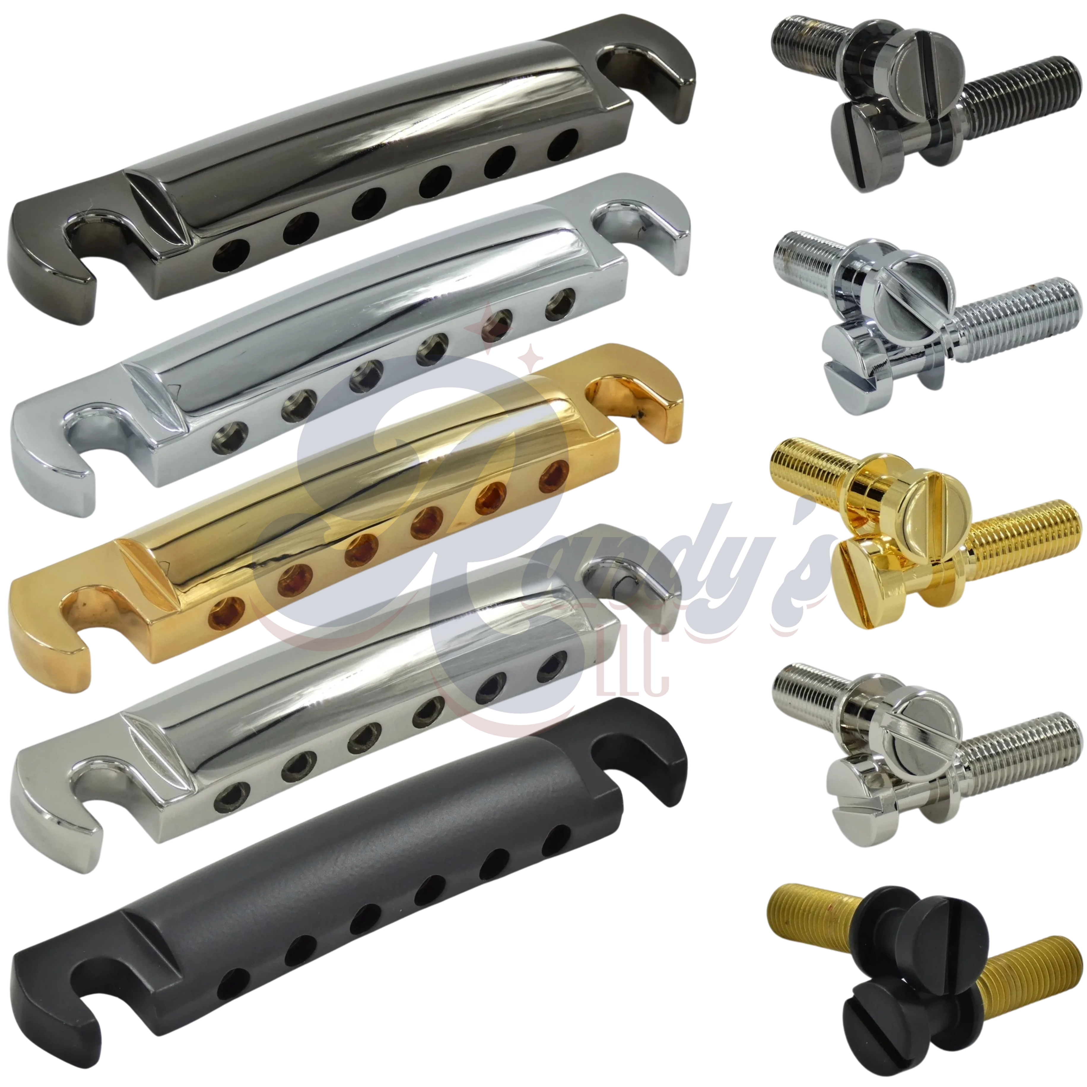 Advanced Plating (Contemporary Series) Stop Bar Tailpiece & Studs - Fits Gibson® - Randy's LLC