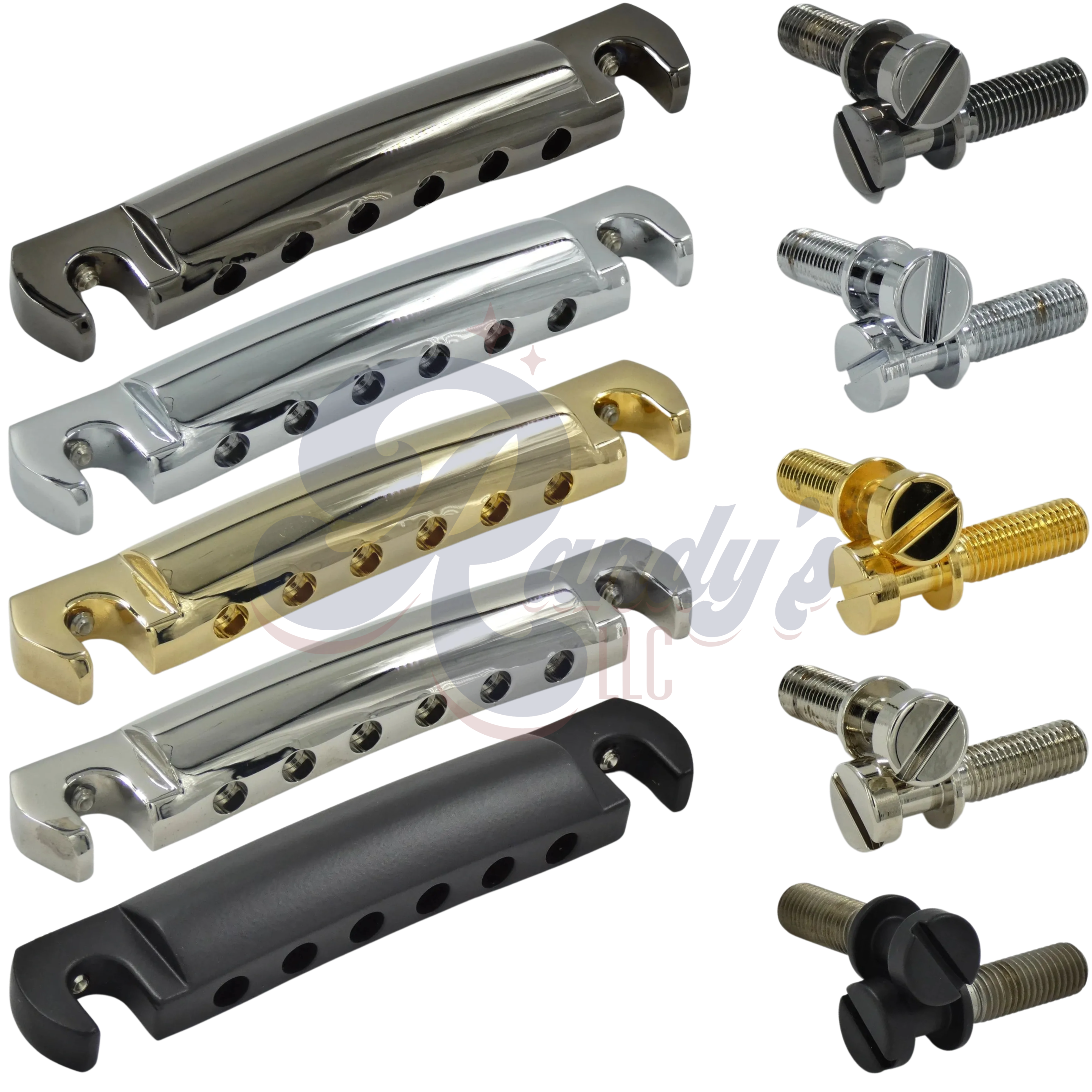 Advanced Plating (Vintage Series) Adjustable Wraparound Stop Bar Tailpiece & Studs - Fits Gibson® Junior & Special - Randy's LLC