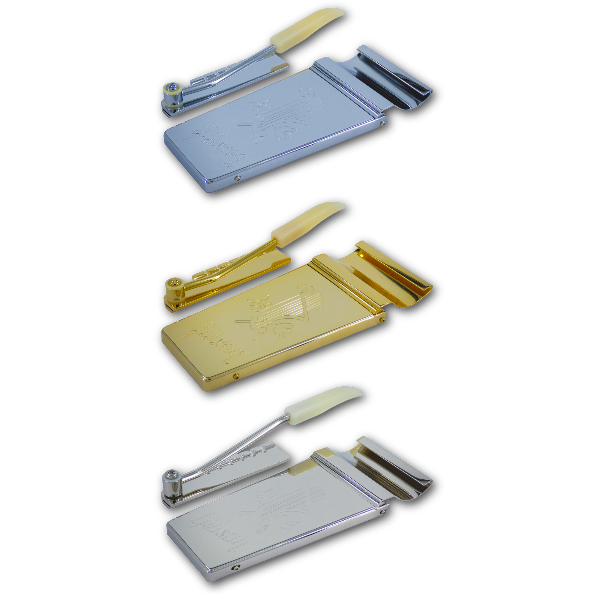 Long Engraved Lyre Tremolo Vibrato Tailpiece - Fits Gibson Long Engraved Lyre Tremolo Vibrato Tailpiece - Fits Gibson