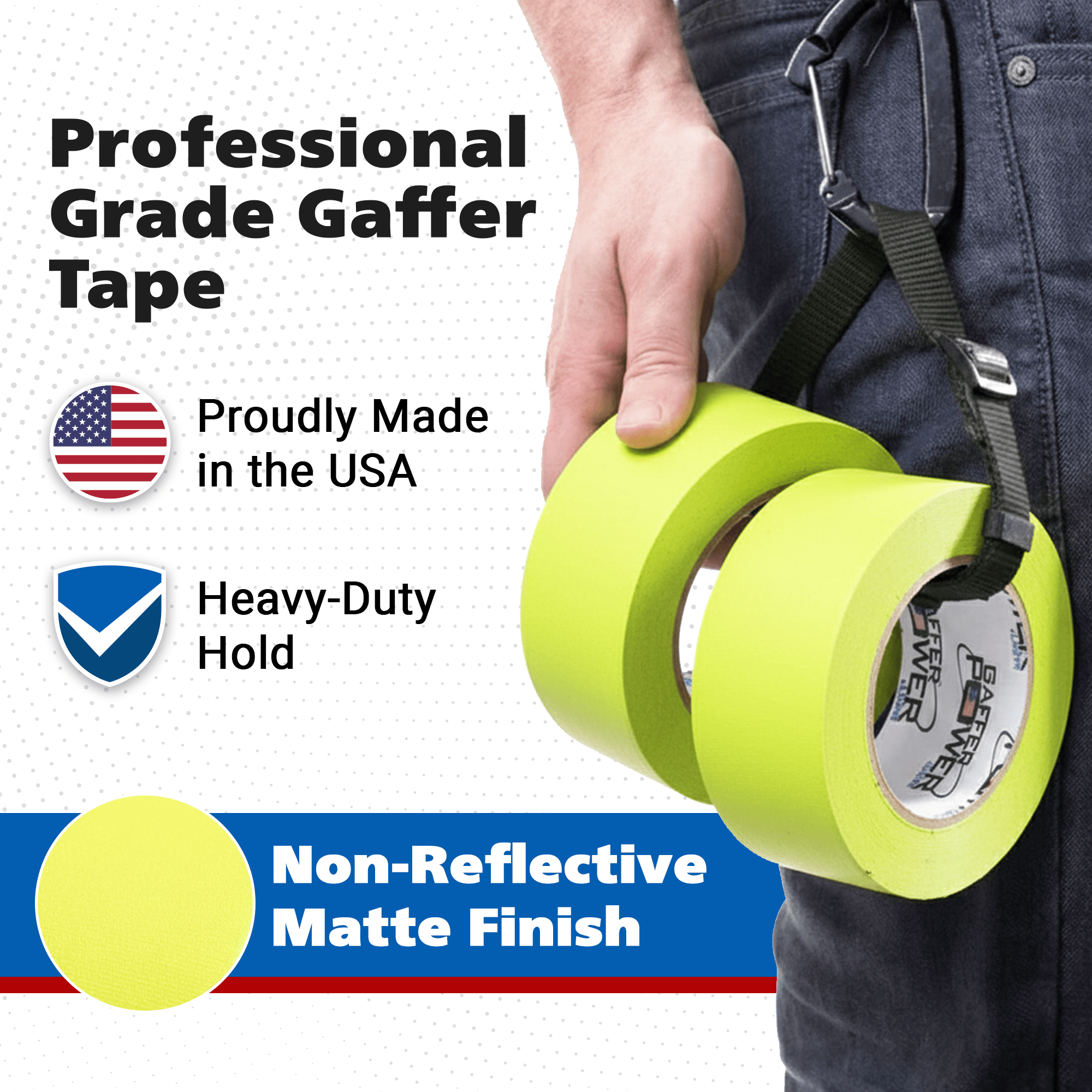 Gaffer Tape — Fluoro Yellow 2" x 30yd - Randy's LLC