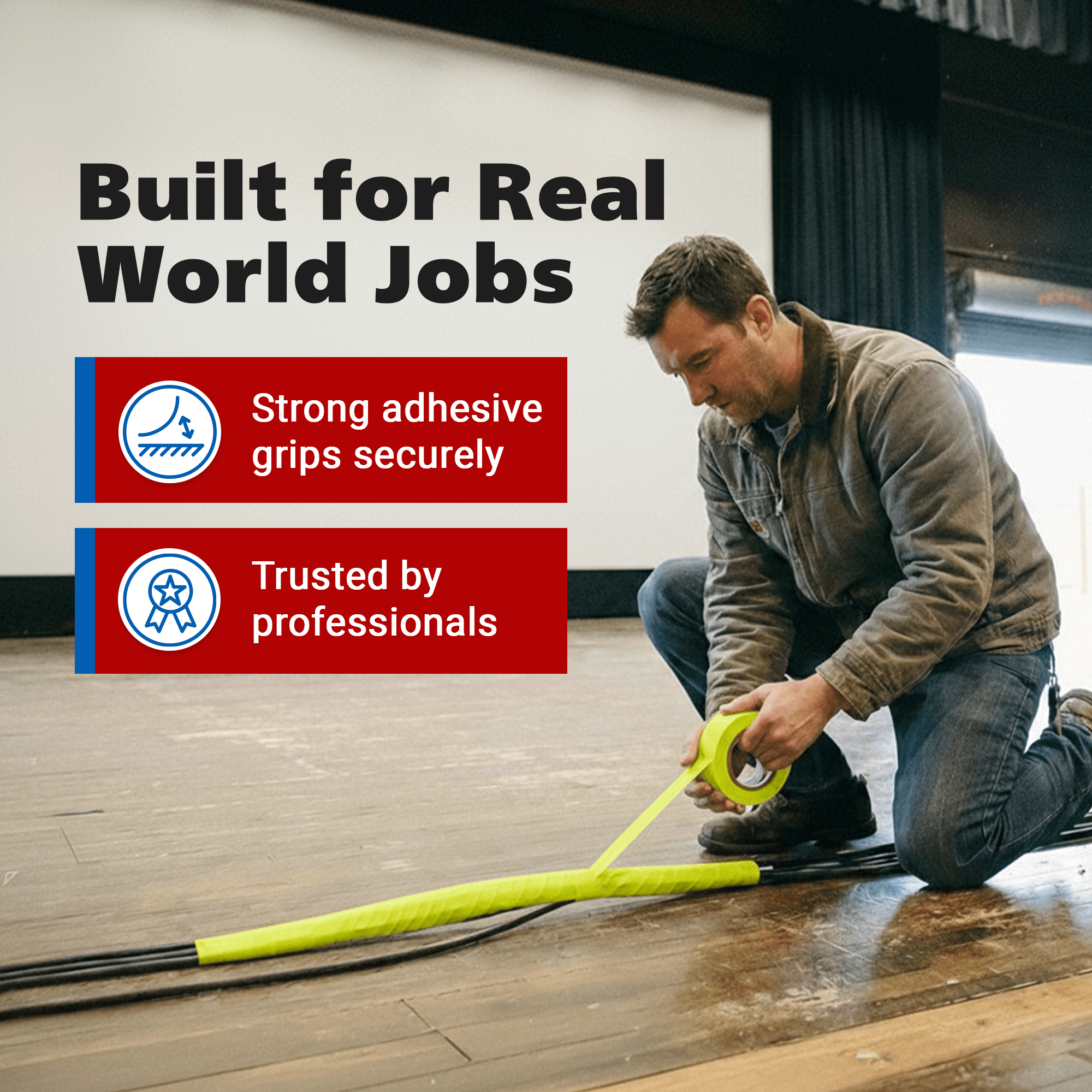 Gaffer Tape — Fluoro Yellow 2" x 30yd - Randy's LLC