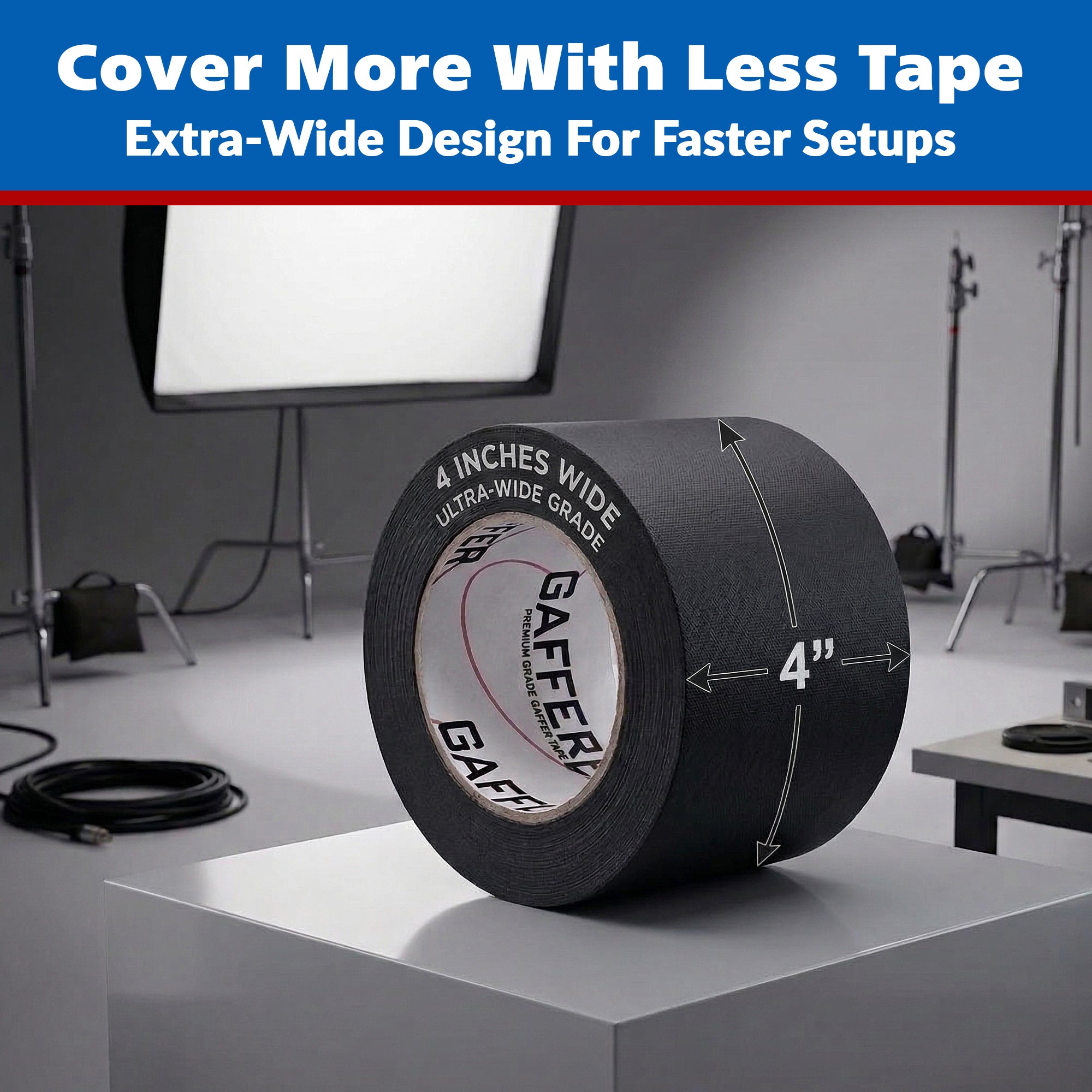 Gaffer Tape — Black 4" x 30yd - Randy's LLC