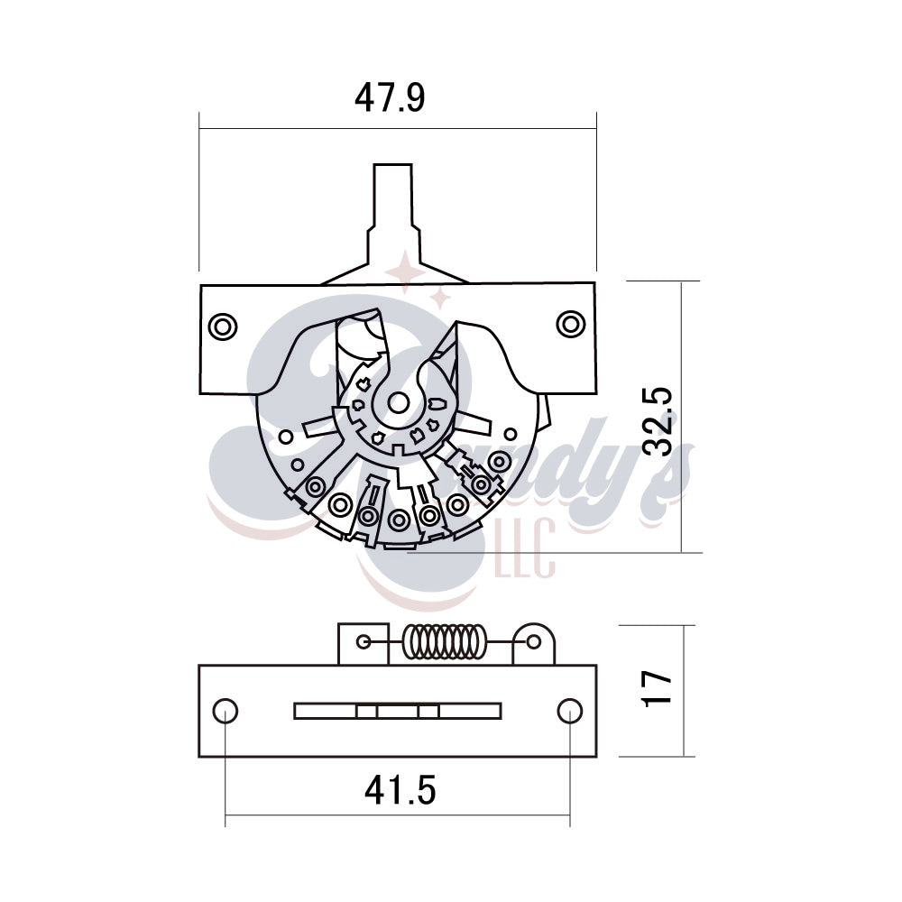 CRL 3-Way Vintage Style Lever Switch - Fits Gibson® Blueshawk®