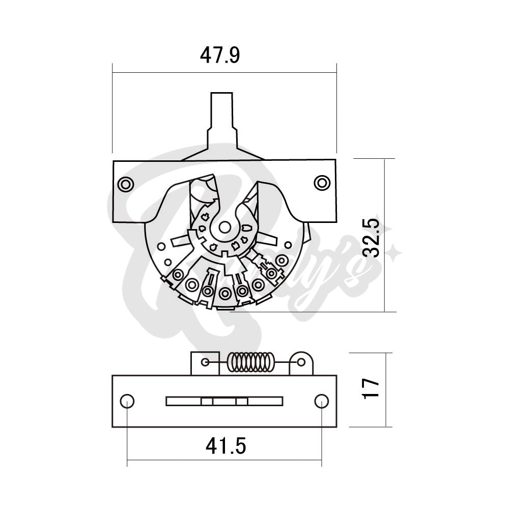 CRL by Electroswitch 3-Way Vintage Style Lever Switch - Fits Gibson® Blueshawk® - Randy's LLC