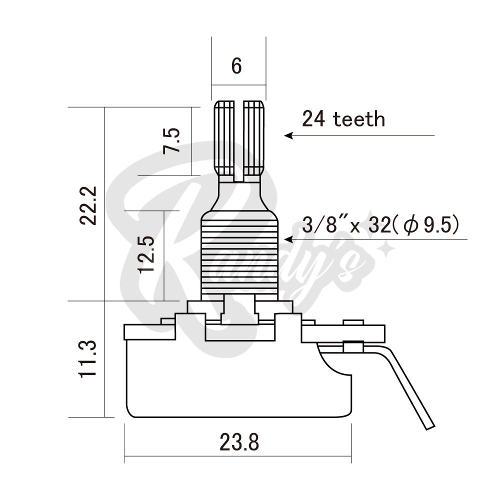 275KΩ Potentiometer ⅜