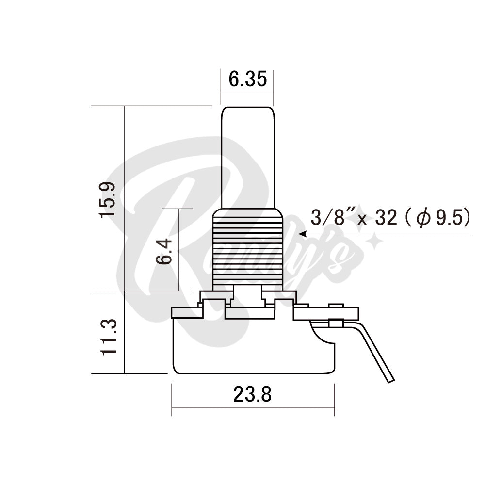500KΩ Potentiometer ⅜" Bushing (Solid Shaft) - Fits Fender® Telecaster® - Randy's LLC