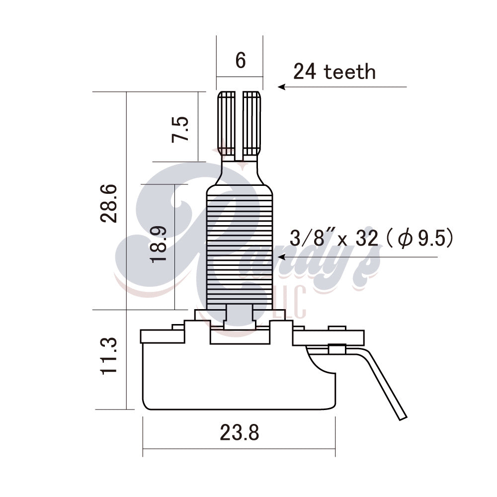 CTS 500KΩ Potentiometer ¾