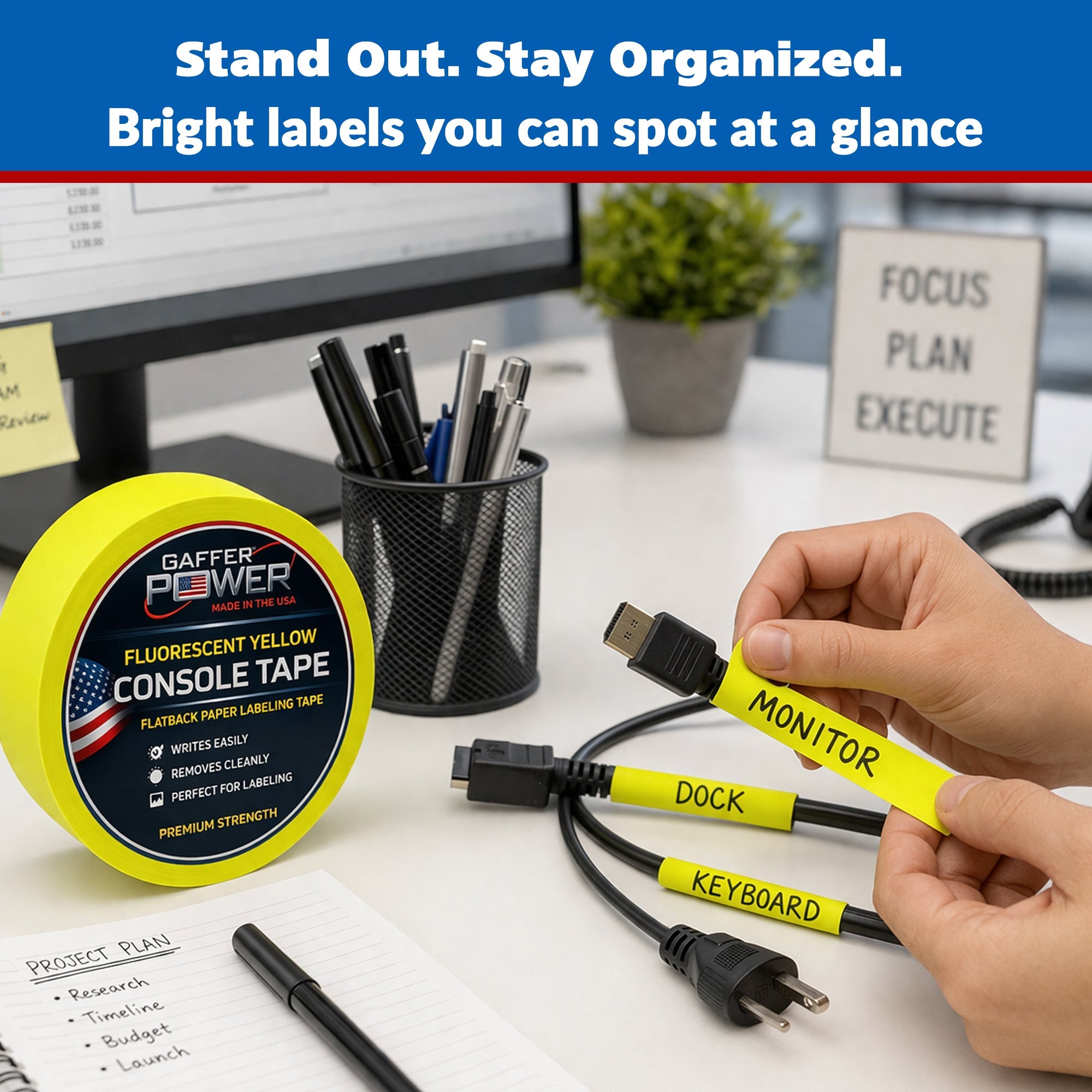 Console Labeling Tape, 1 Inch x 20 Yards - Randy's LLC