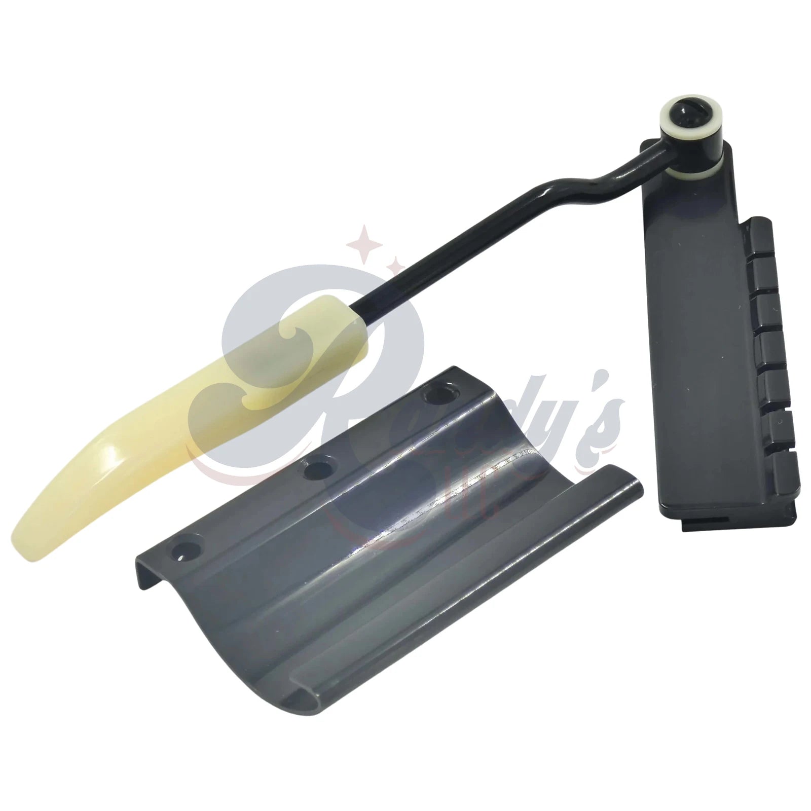 Advanced Plating | Maestro Lyre Vibrola Tremolo Tailpiece (14° Short Spring) w/ Compensated Arm (NOS) - Fits Gibson® N-225 - Randy's LLC