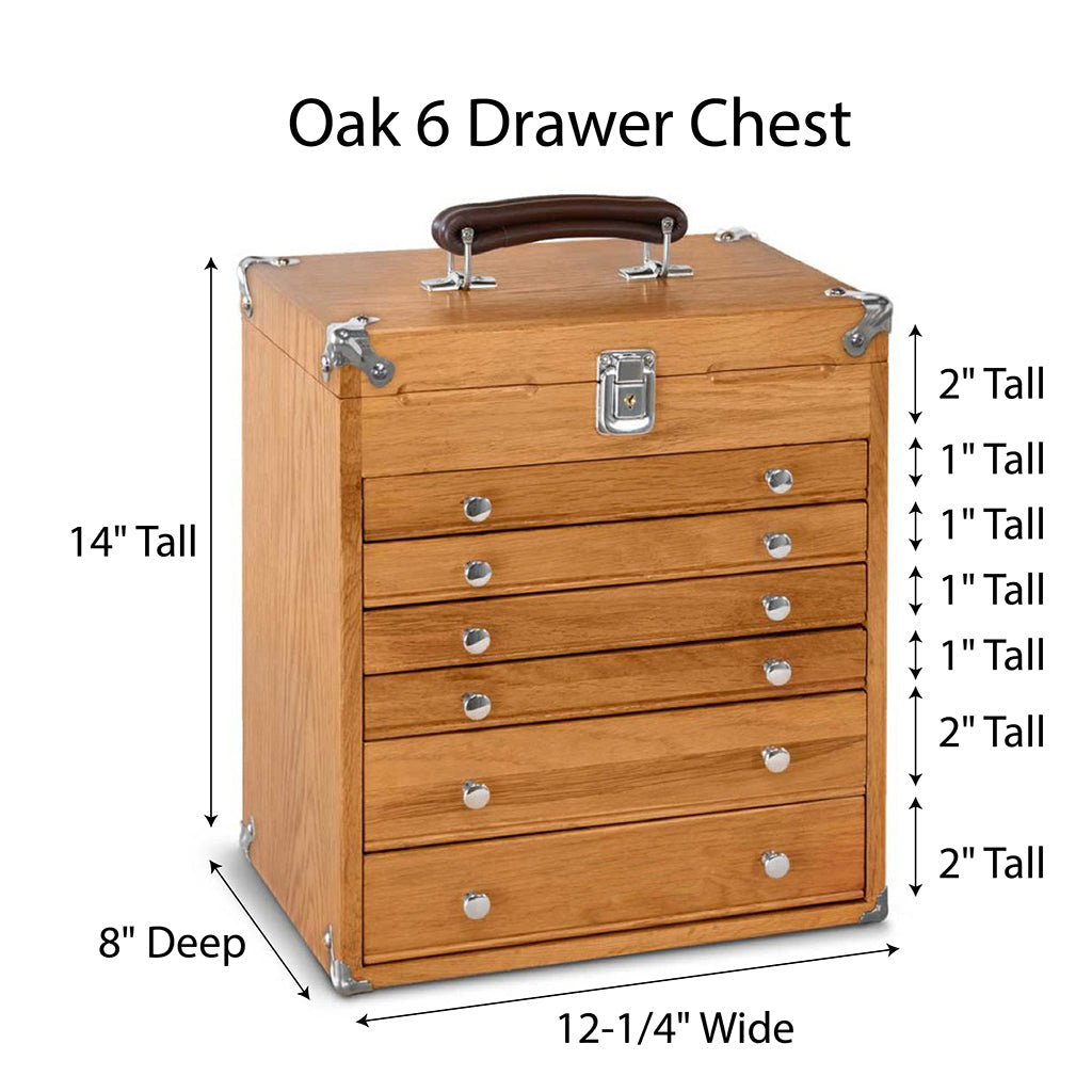 6-Drawer Portable Top Chest Luthier Tool Box in Oak - Randy's LLC