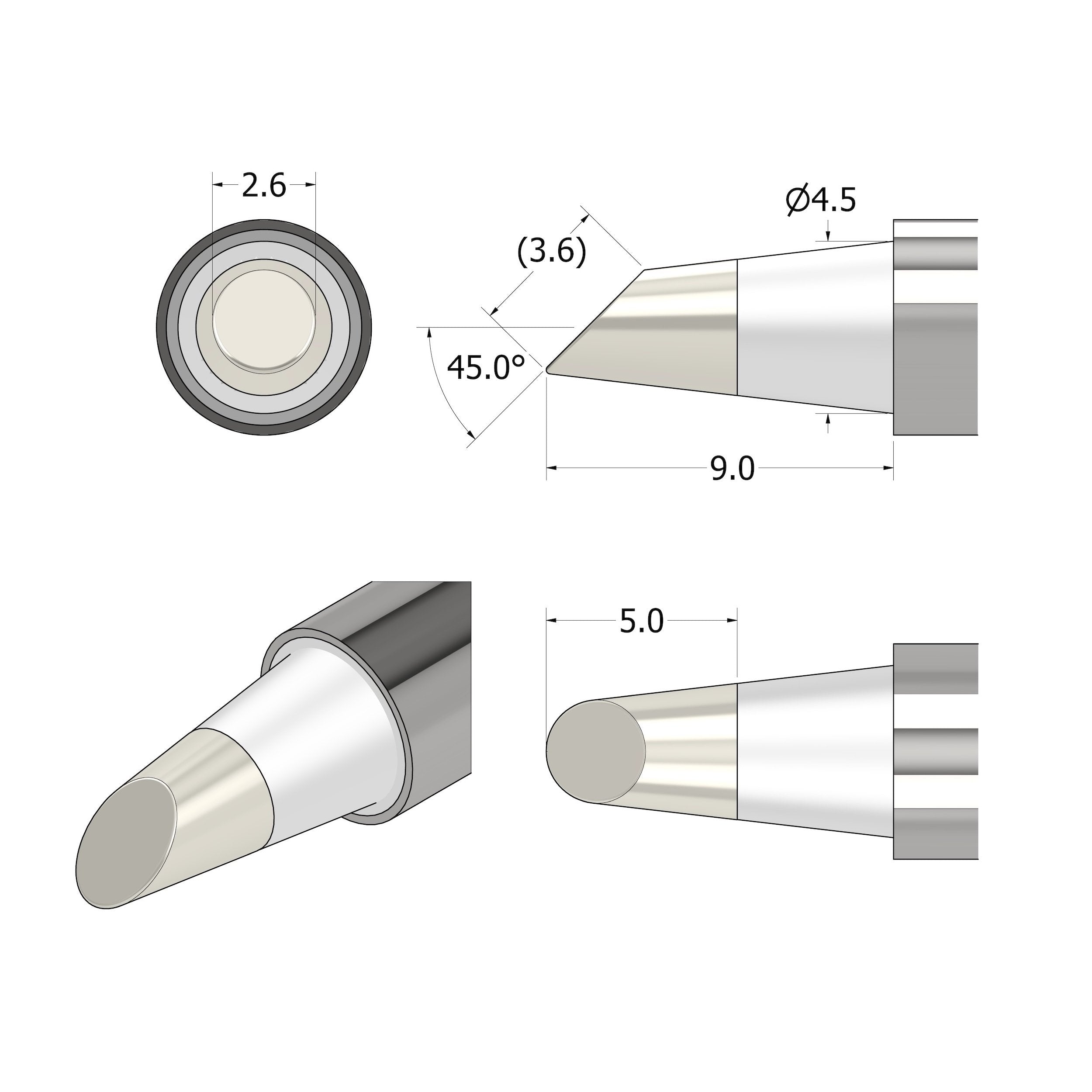 FixHub Soldering Iron Bevel 2.6 Tip - Randy's LLC