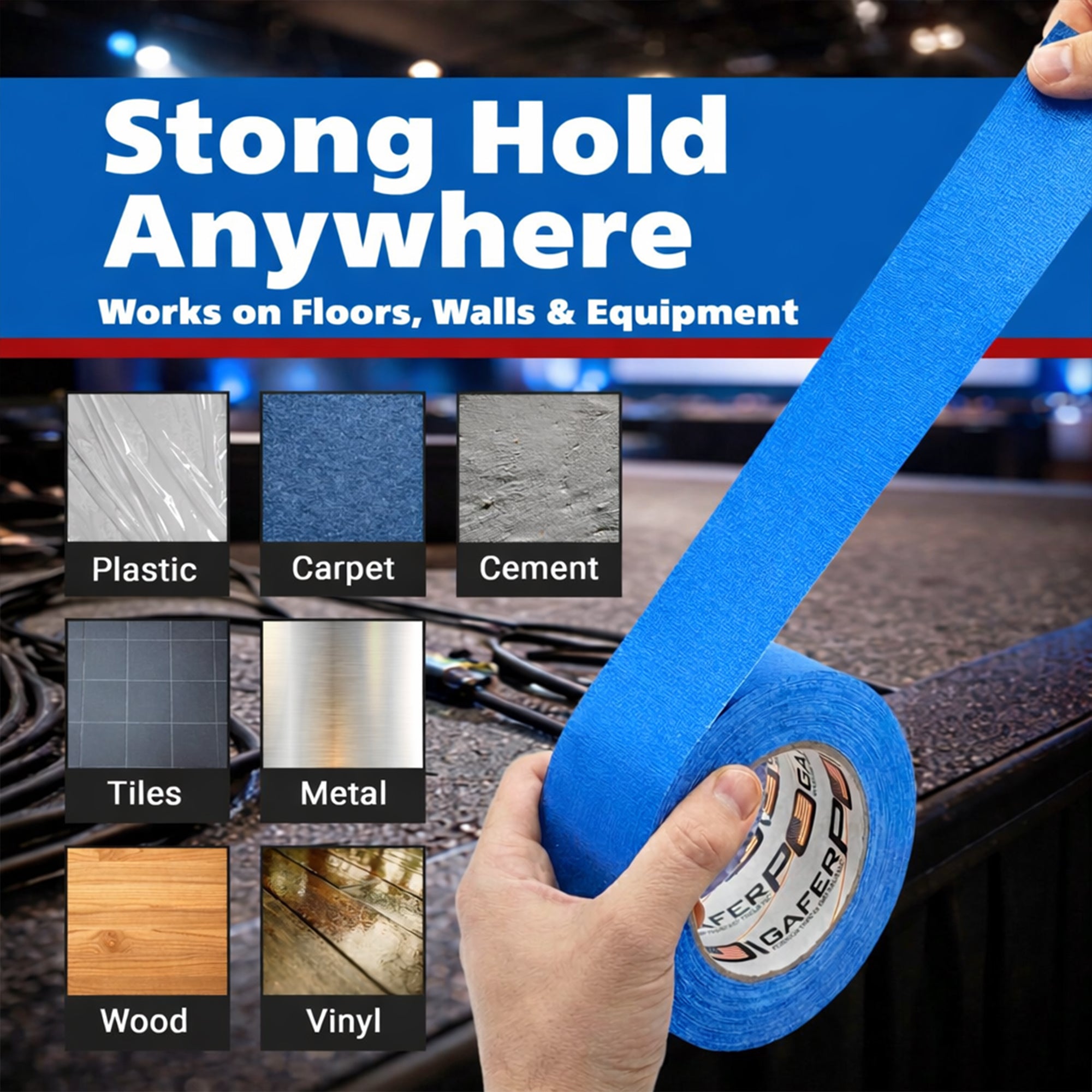 Gaffer Tape — Electric Blue 2" x 30yd - Randy's LLC
