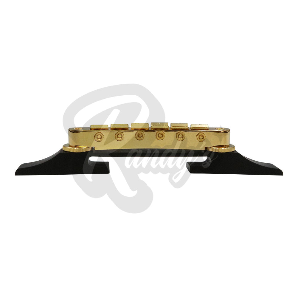 GE104B Nashville Tune-O-Matic Bridge w/ Archtop Ebony Base - Fits Gibson® & Epiphone® - Randy's LLC