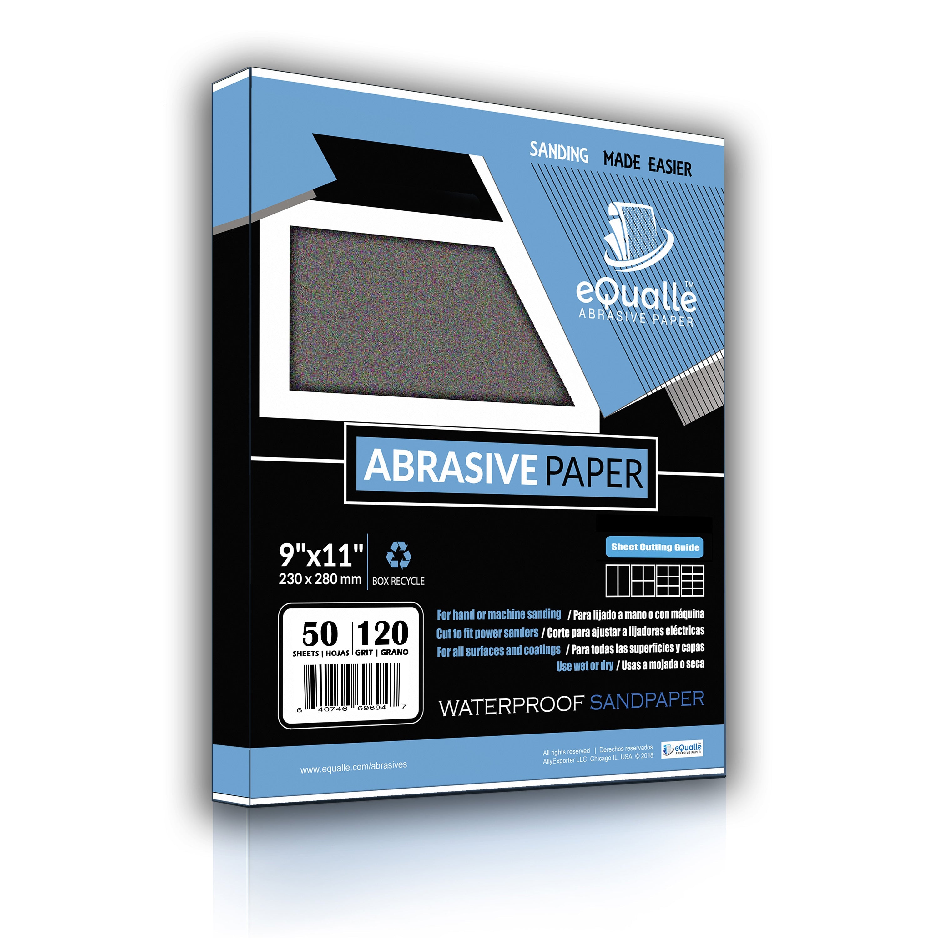 120 Grit Sandpaper Sheets – 50 Pack, 9x11 in, Wet or Dry Use - Randy's LLC