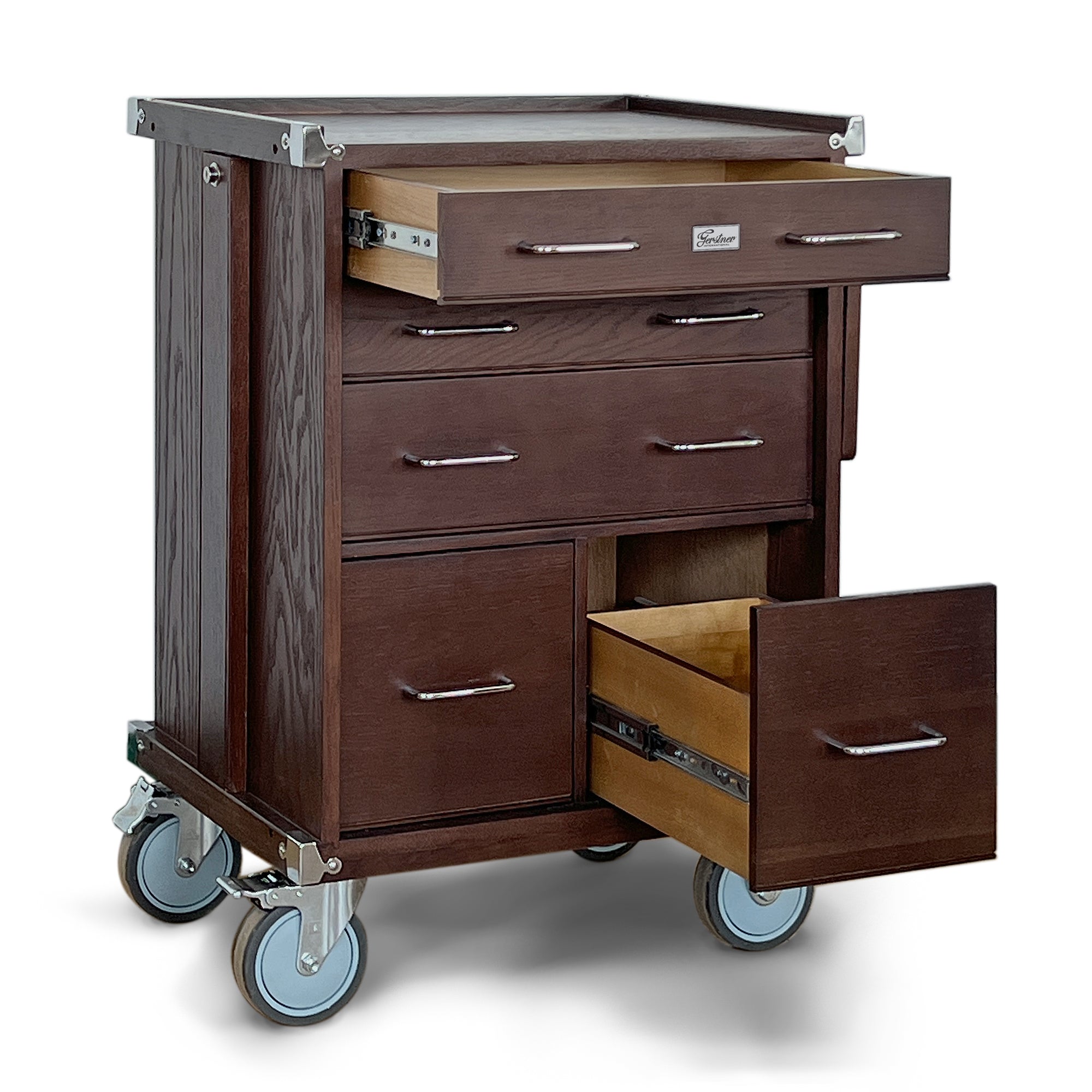 GI-R20-D 5-Drawer Roller Cabinet Luthier Tool Box in Dark Oak - Randy's LLC