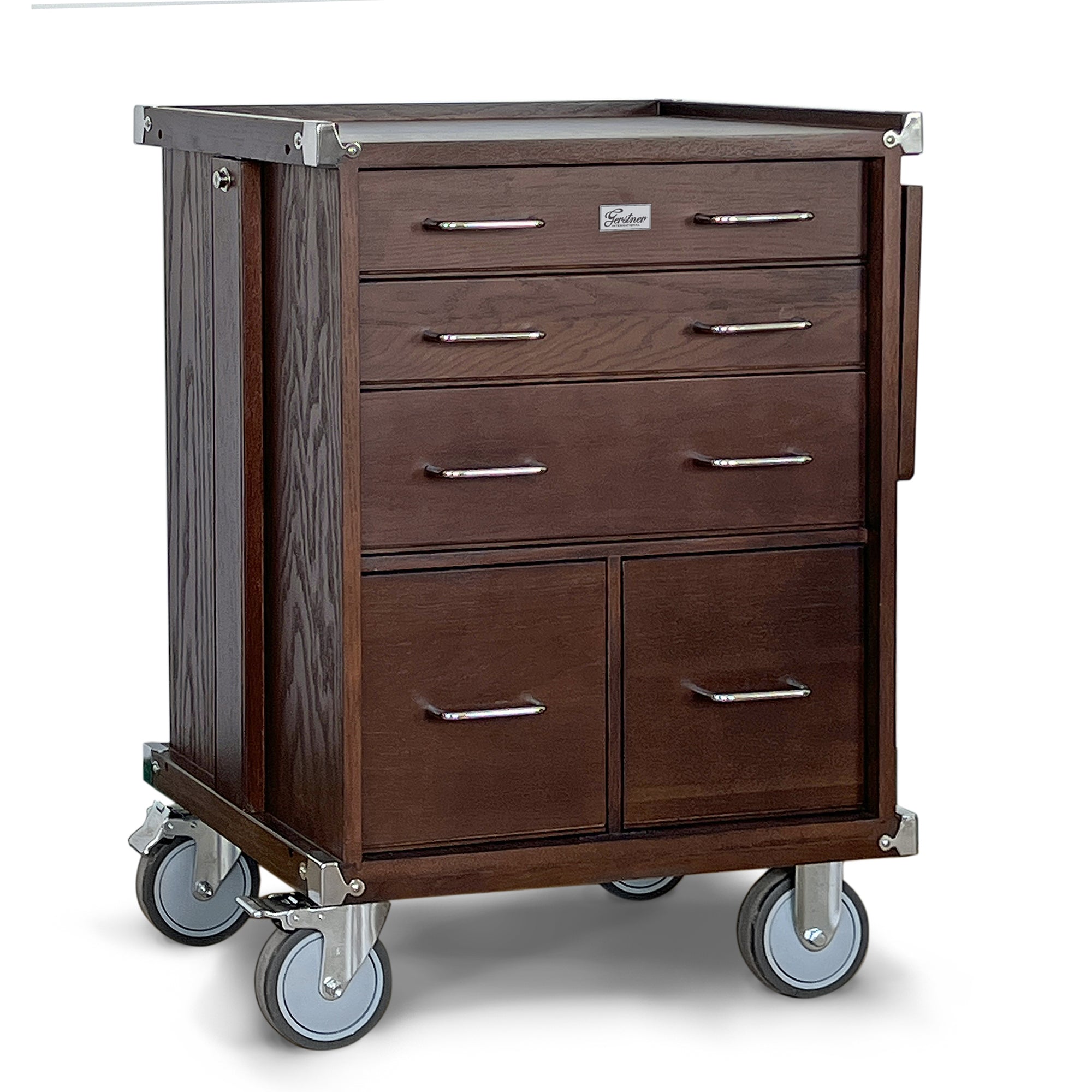 GI-R20-D 5-Drawer Roller Cabinet Luthier Tool Box in Dark Oak - Randy's LLC