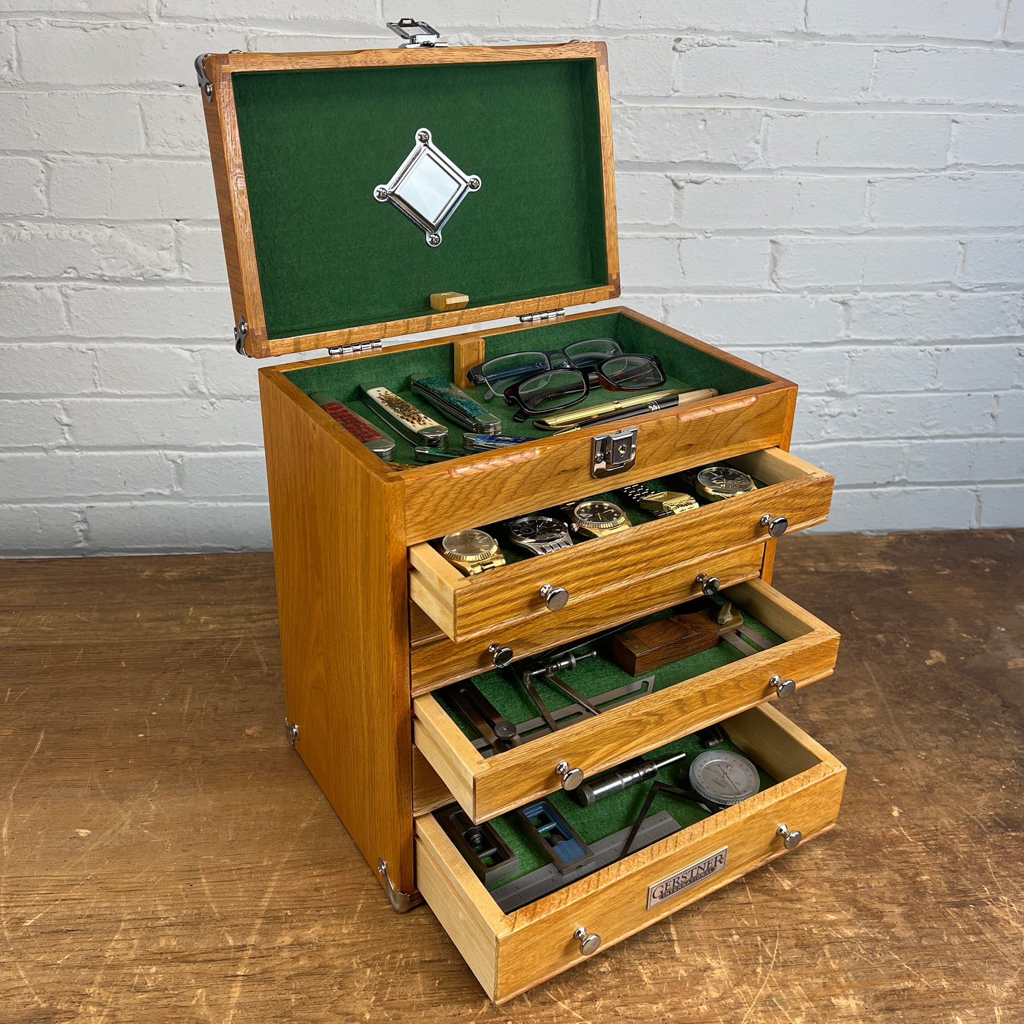 6-Drawer Portable Top Chest Luthier Tool Box in Oak - Randy's LLC