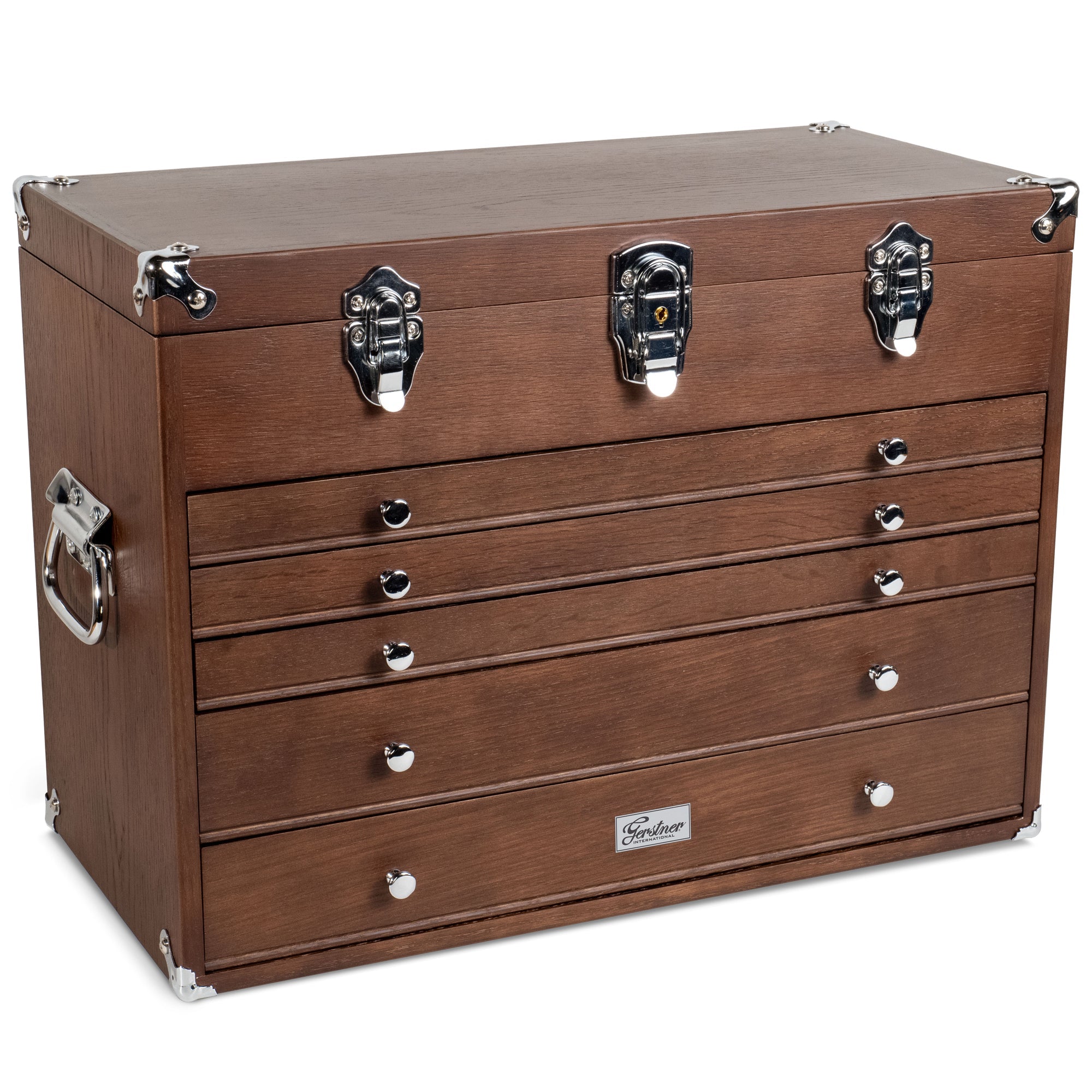 5-Drawer Top Chest Luthier Tool Box in Dark Oak - Randy's LLC