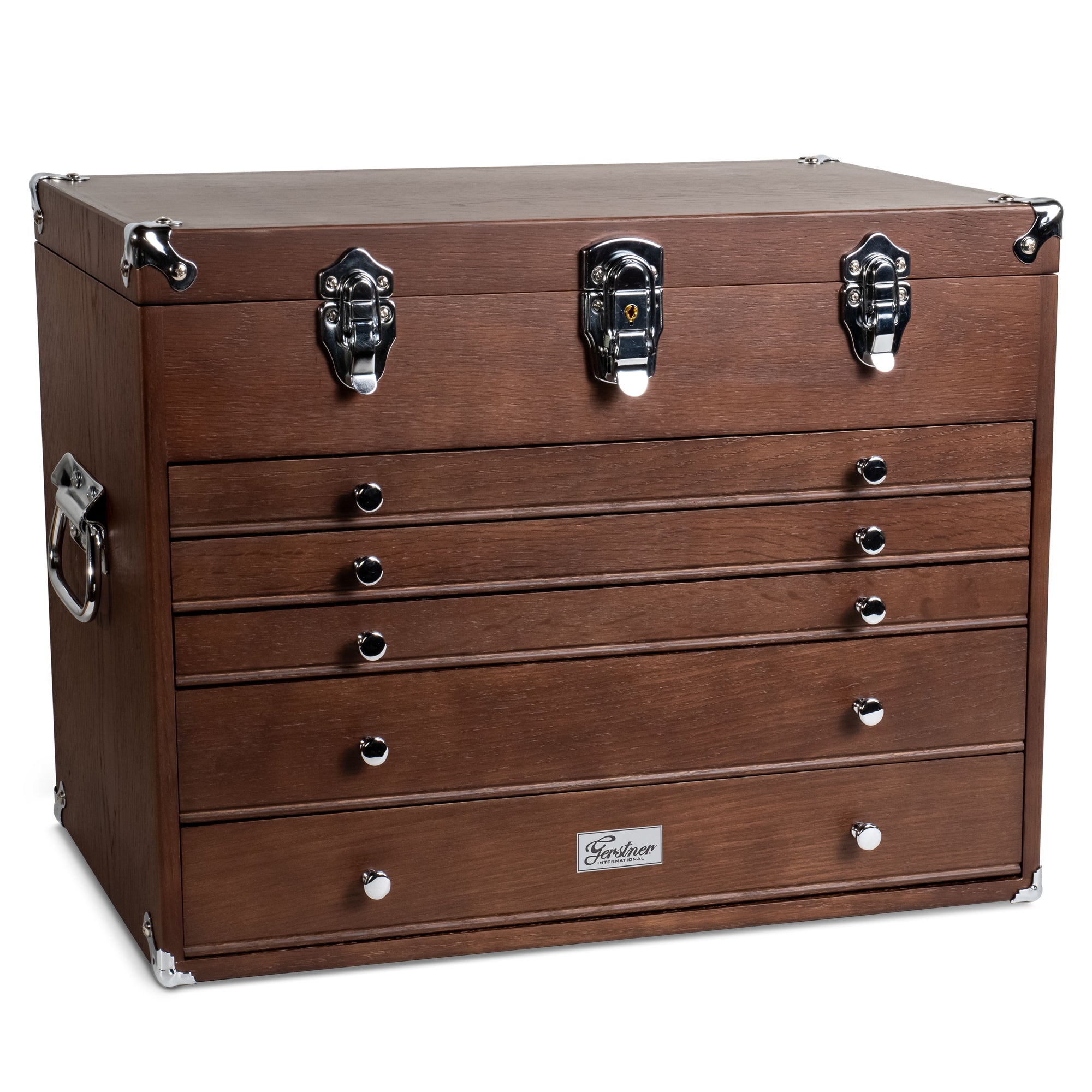 5-Drawer Top Chest Luthier Tool Box in Dark Oak - Randy's LLC